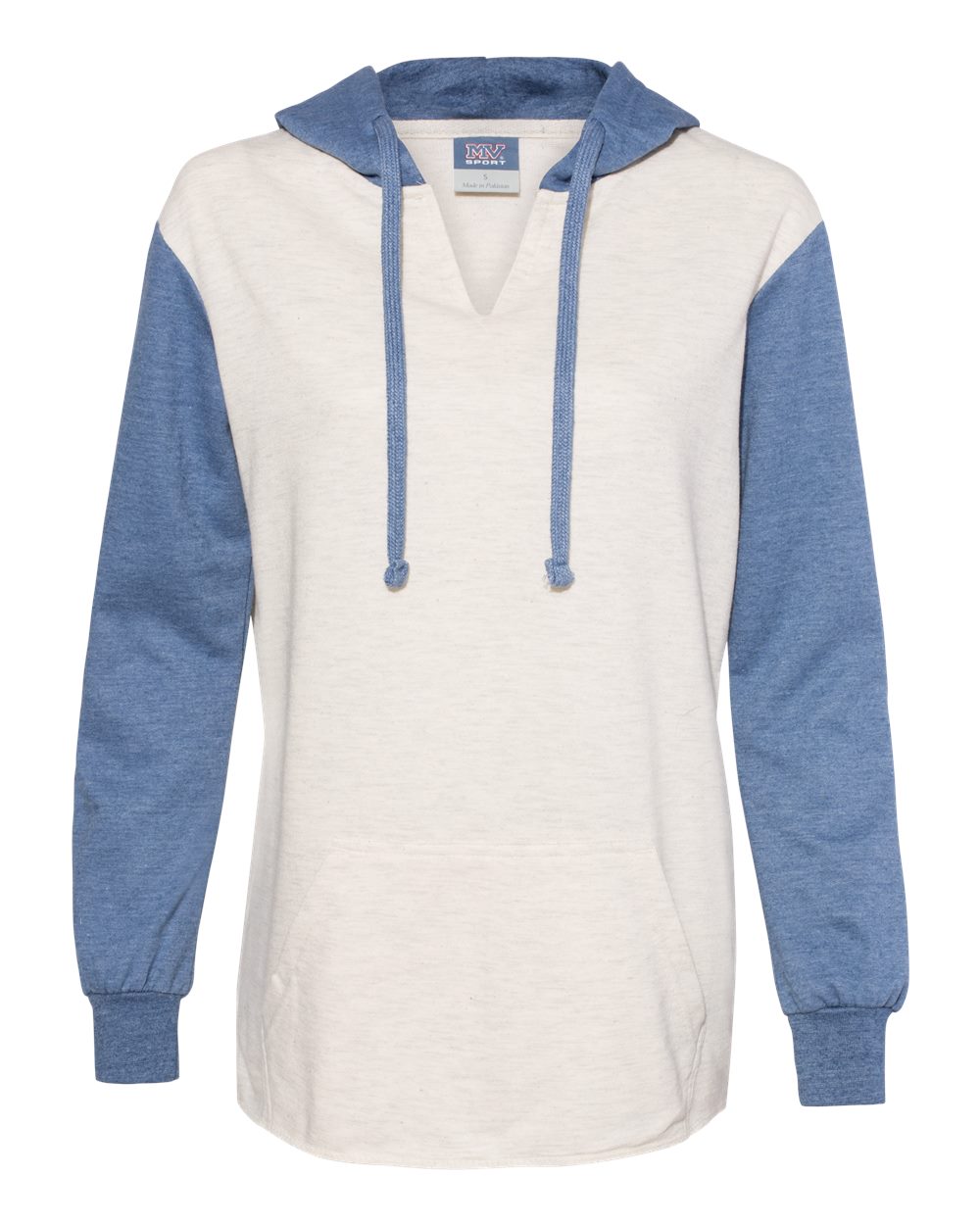 Women's French Terry Hooded Pullover with Colorblocked Sleeves - W20145 10