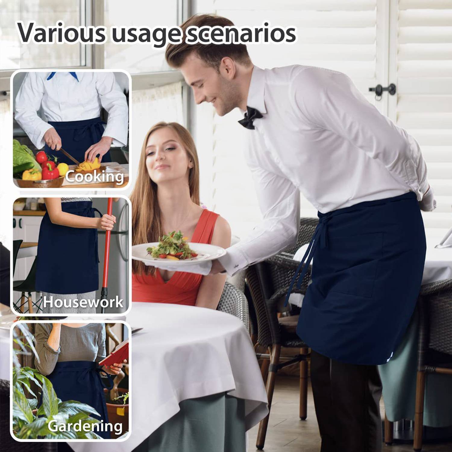 Stain-resistant Waterproof Custom Waiter Waist Apron 3