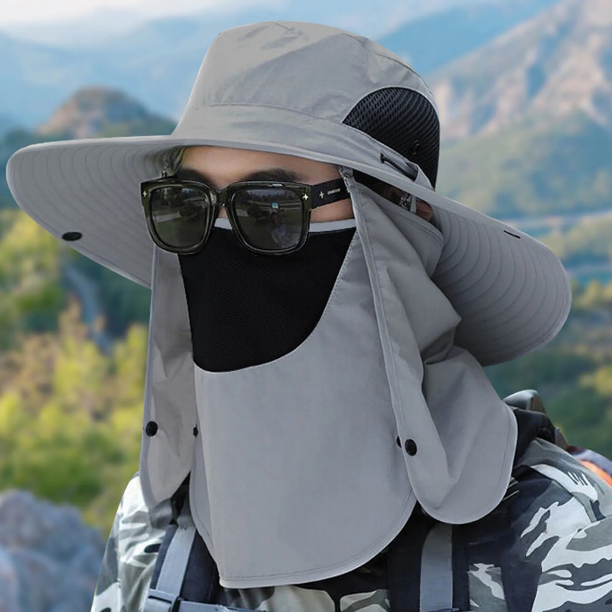 Fishing Wide Brim Hat with Face & Neck Cover 5