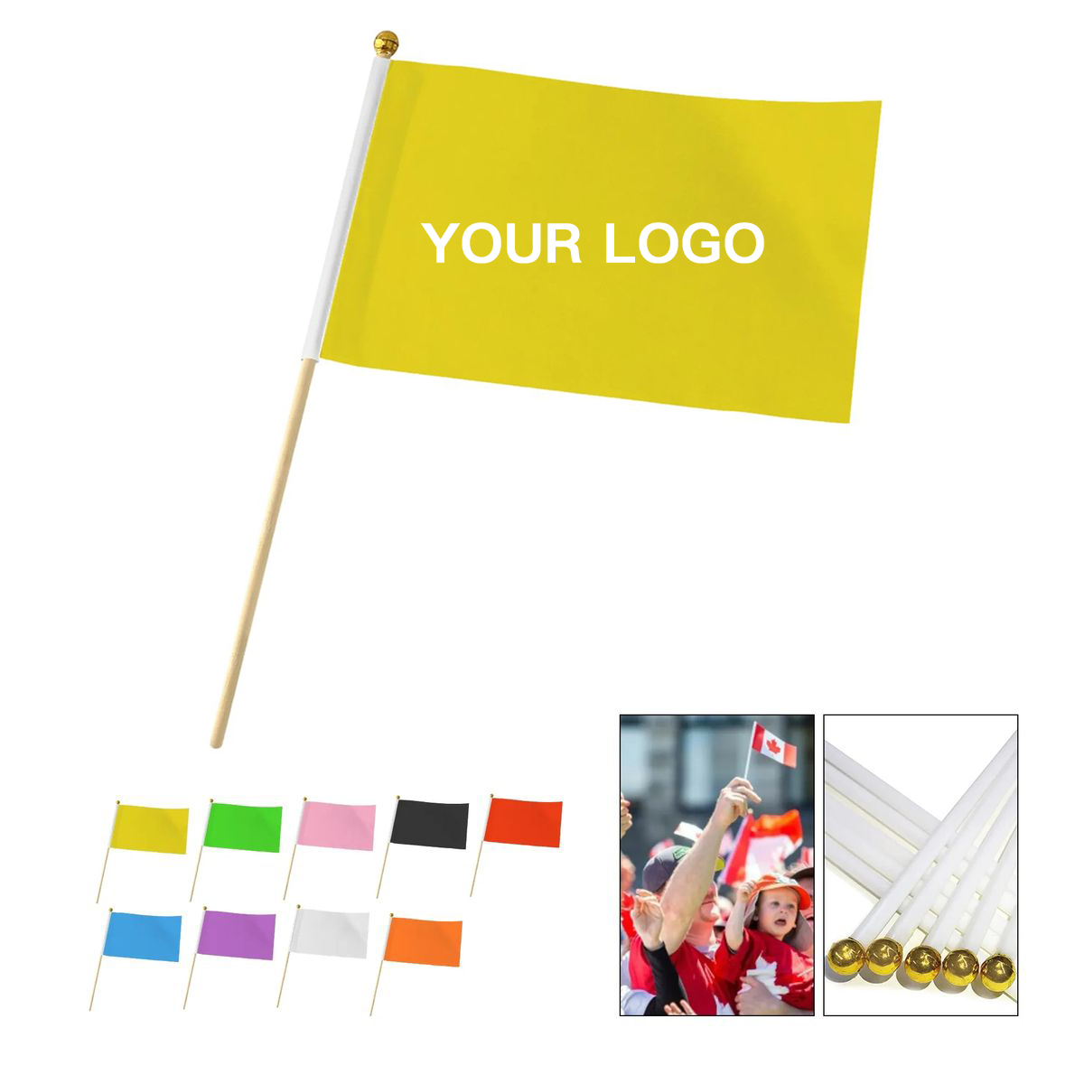 Small Handheld Polyester Flag with Durable Handle 7