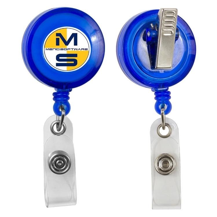 30""Worthington VL" 30" Cord Round Jumbo Imprint Retractable Badge Reel and Badge Holder with Metal 14