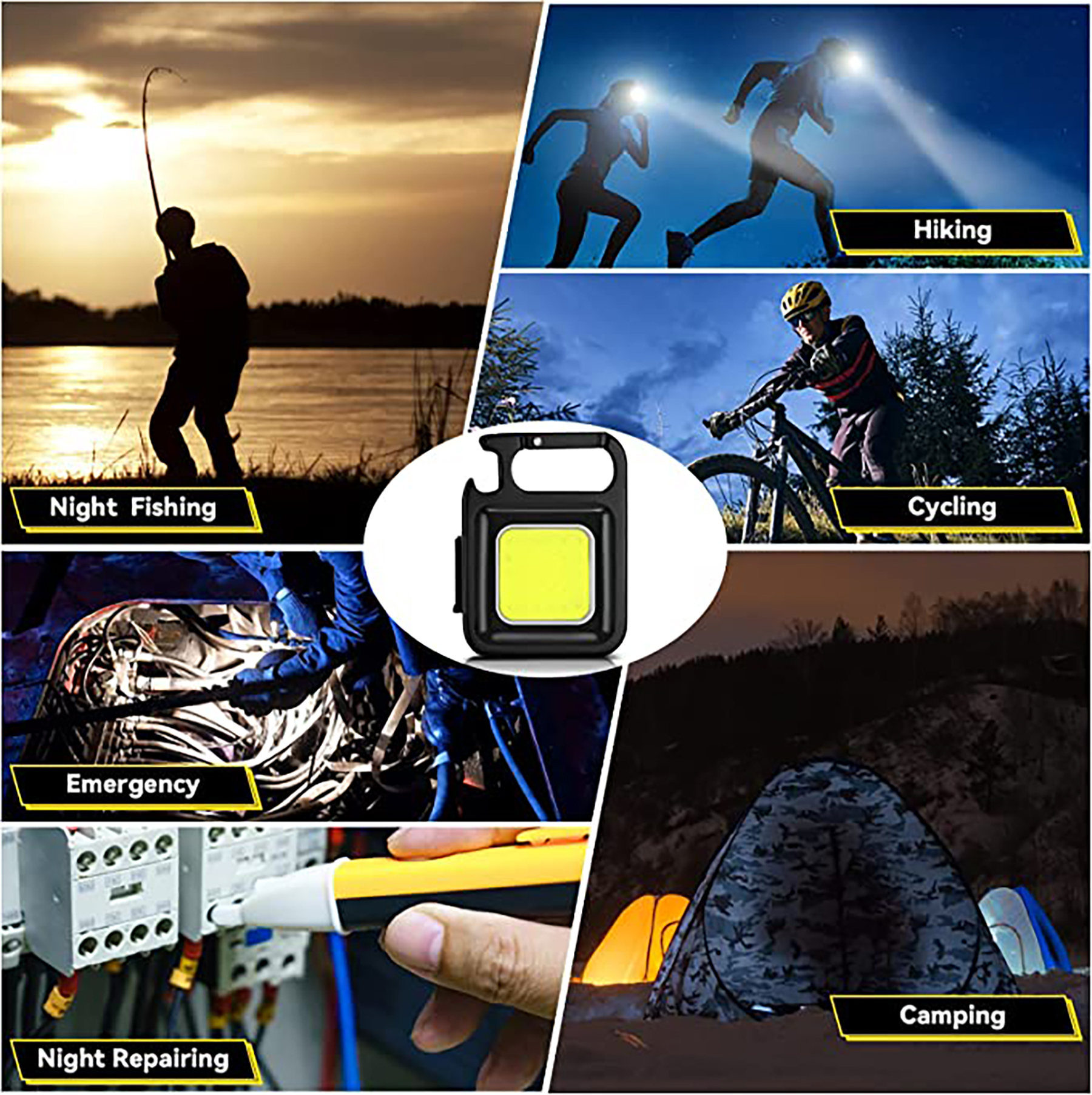 Pocket Led Flashlight with Folding Bracket Bottle Opener and Magnet Base for Running/Finishing 2