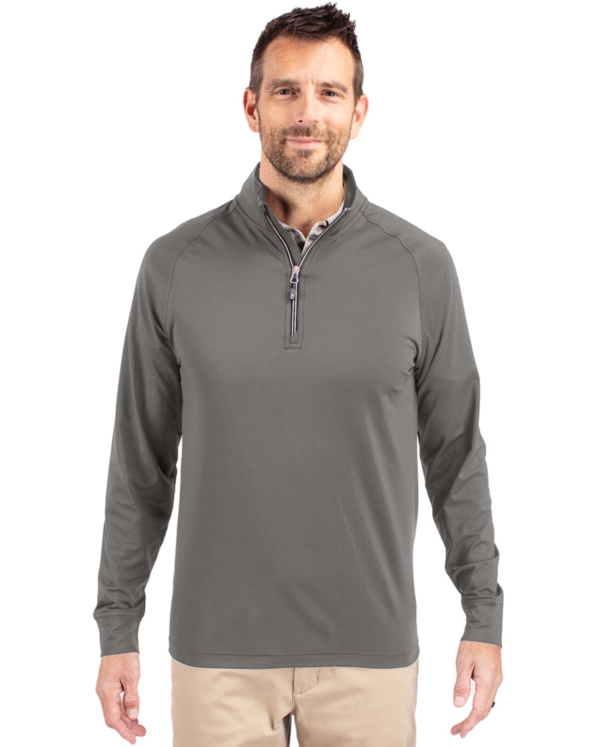 Cutter & Buck Adapt Recycled Soft Knit Stretch  Mens Quarter Zip Pullover 202