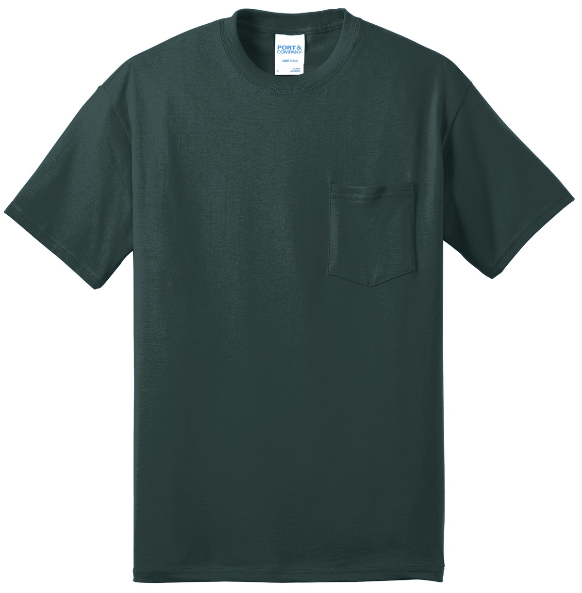 Port & Co Core Blend Pocket Tee. PC55P 55