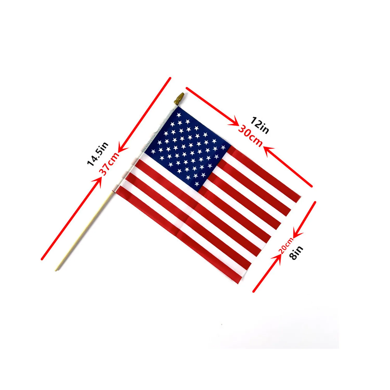 Wooden Pole Hand American Flag 5