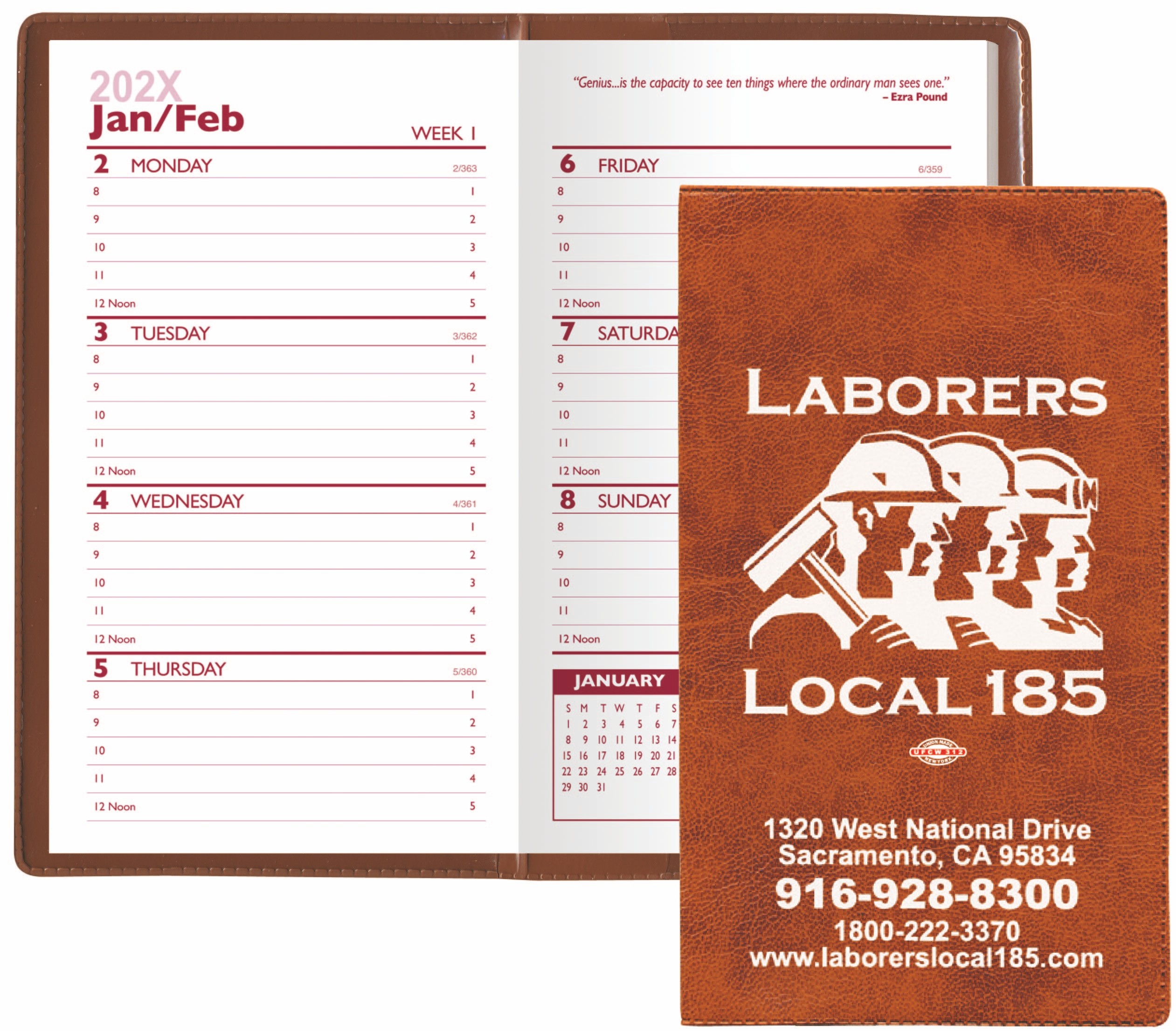 Executive Vinyl Weekly Planner Without Map 3
