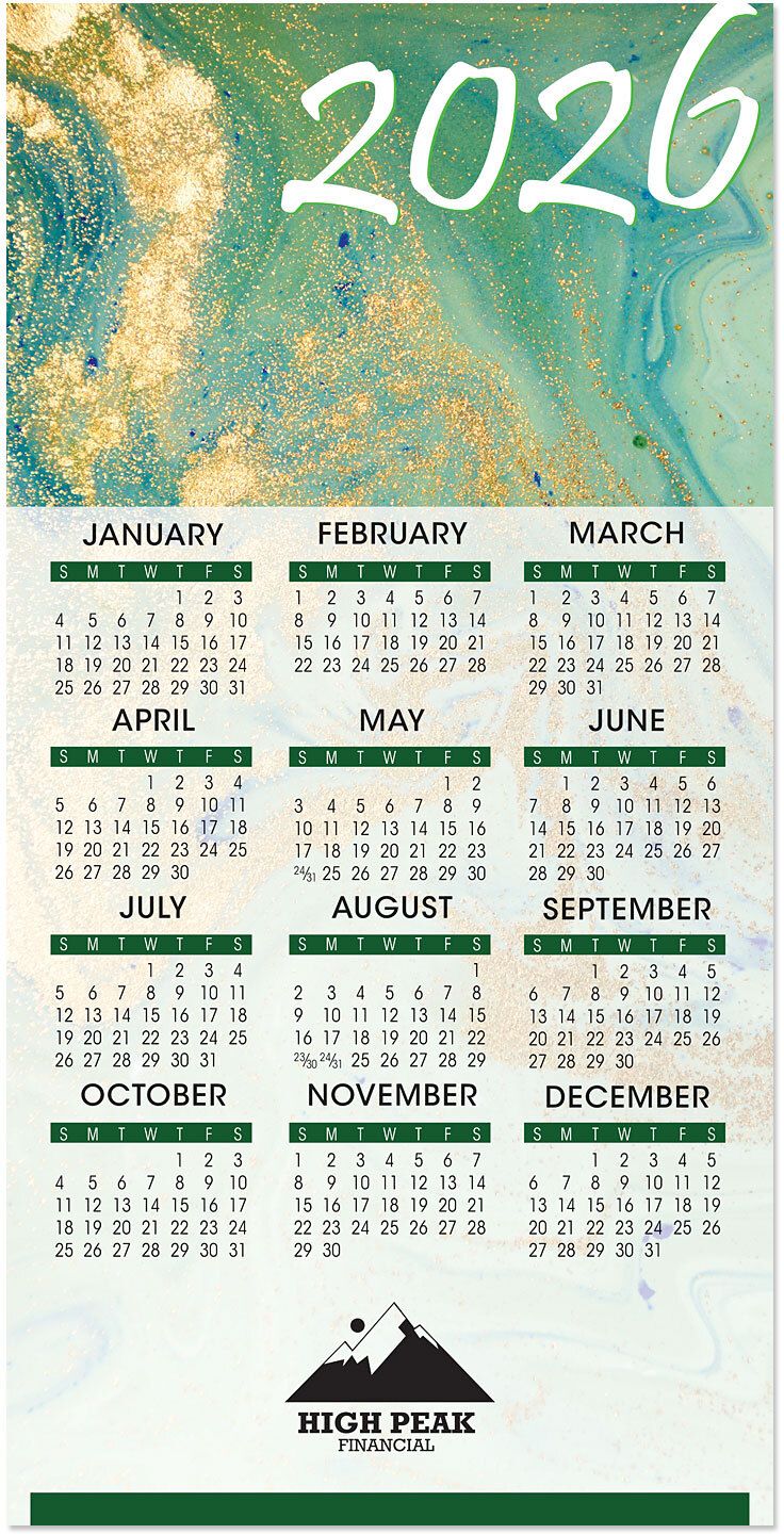 MARBLE SWIRL WREATH CARD TO CALENDAR 5