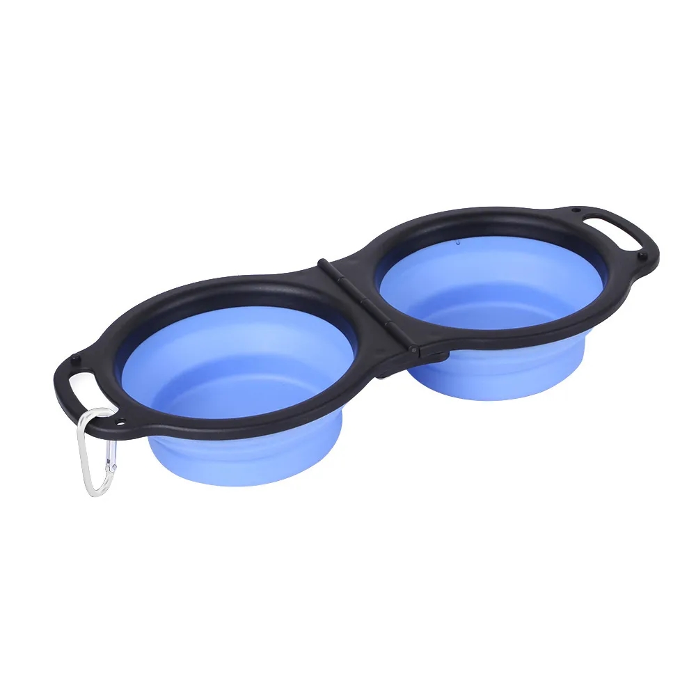 11.8oz Silicon Foldable Dual Pet Bowl with Carabiner 5