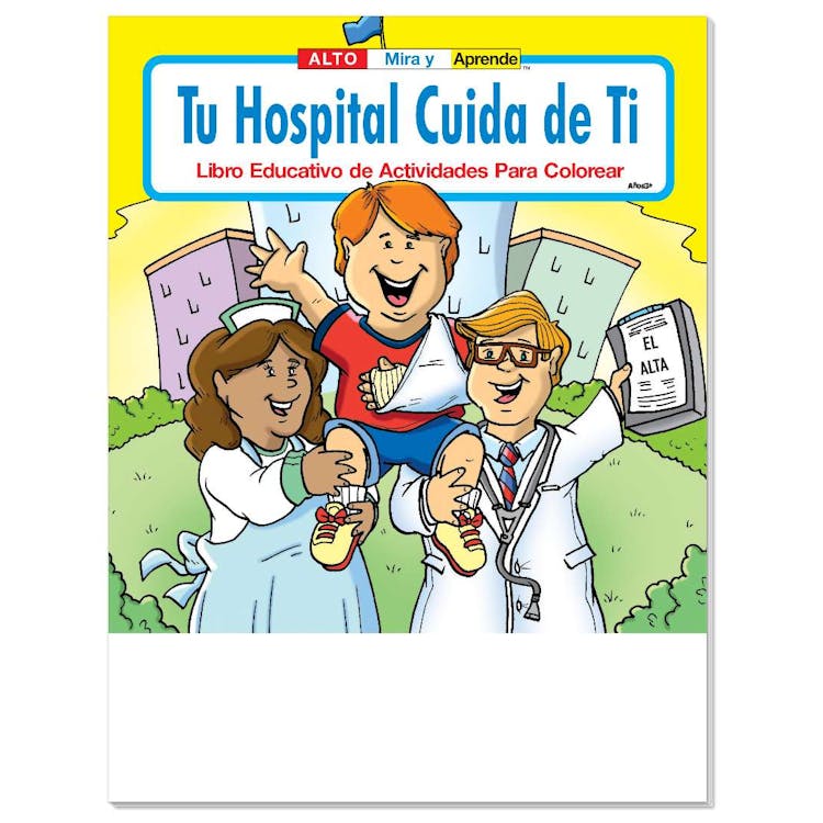 Your Hospital Cares About You Coloring & Activity Books in Spanish 1