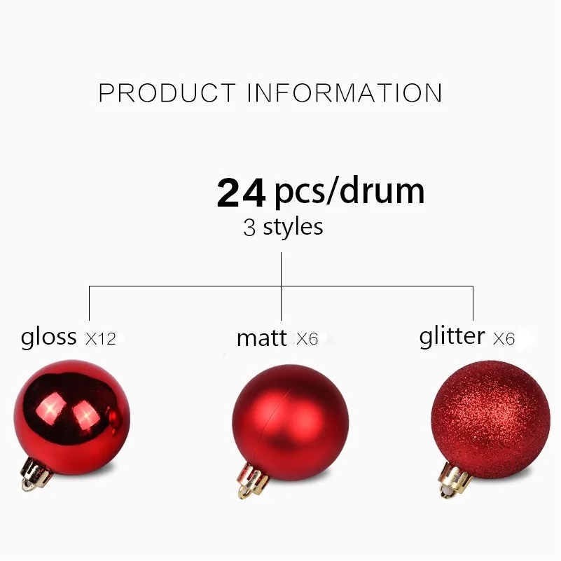 24pcs Christmas Ball Ornaments Set 9