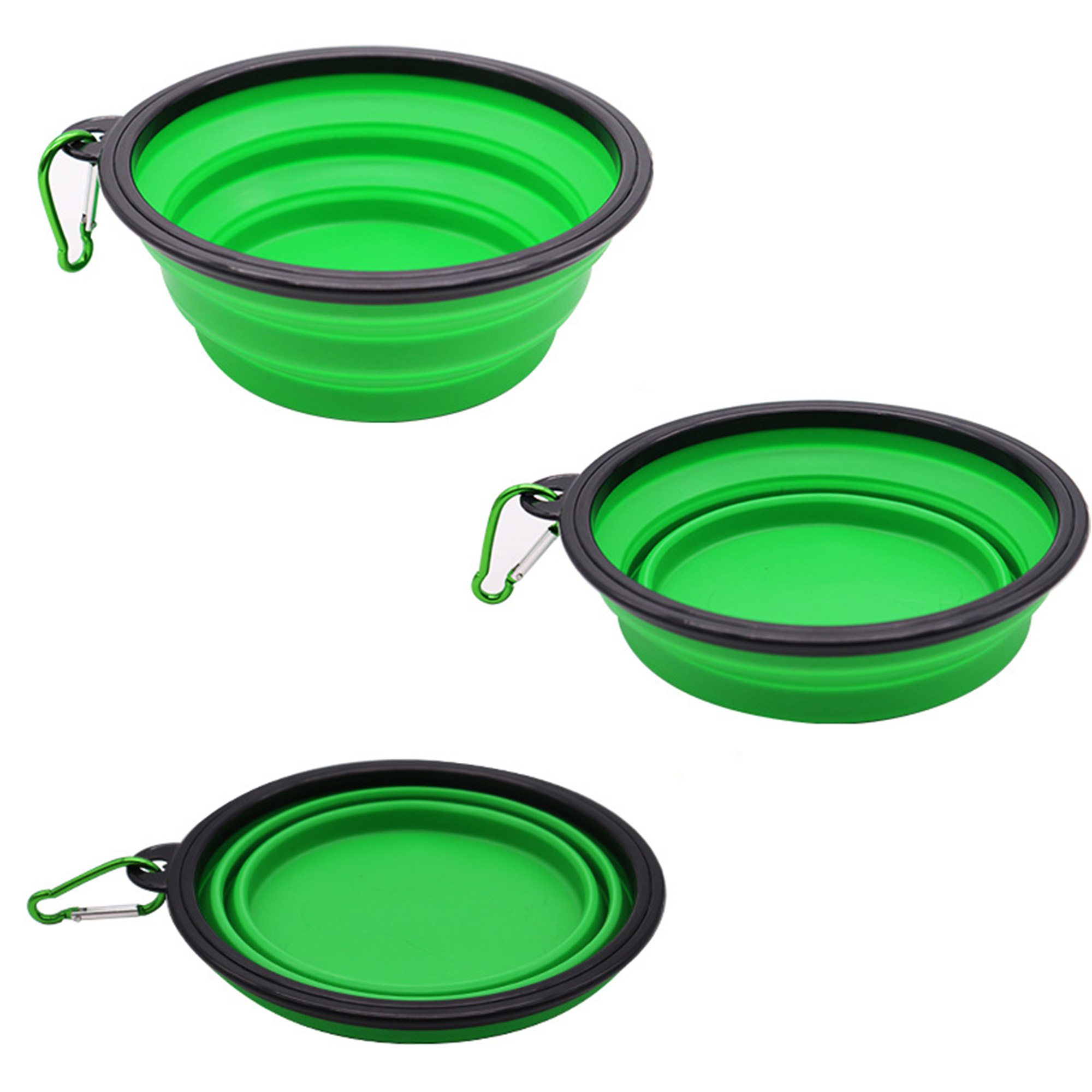 Lightweight Foldable TPE Pet Bowl With Carabiner Clip 1