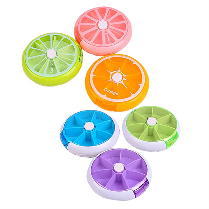 Weekly Round Pill Organizer Case Pill Box 2