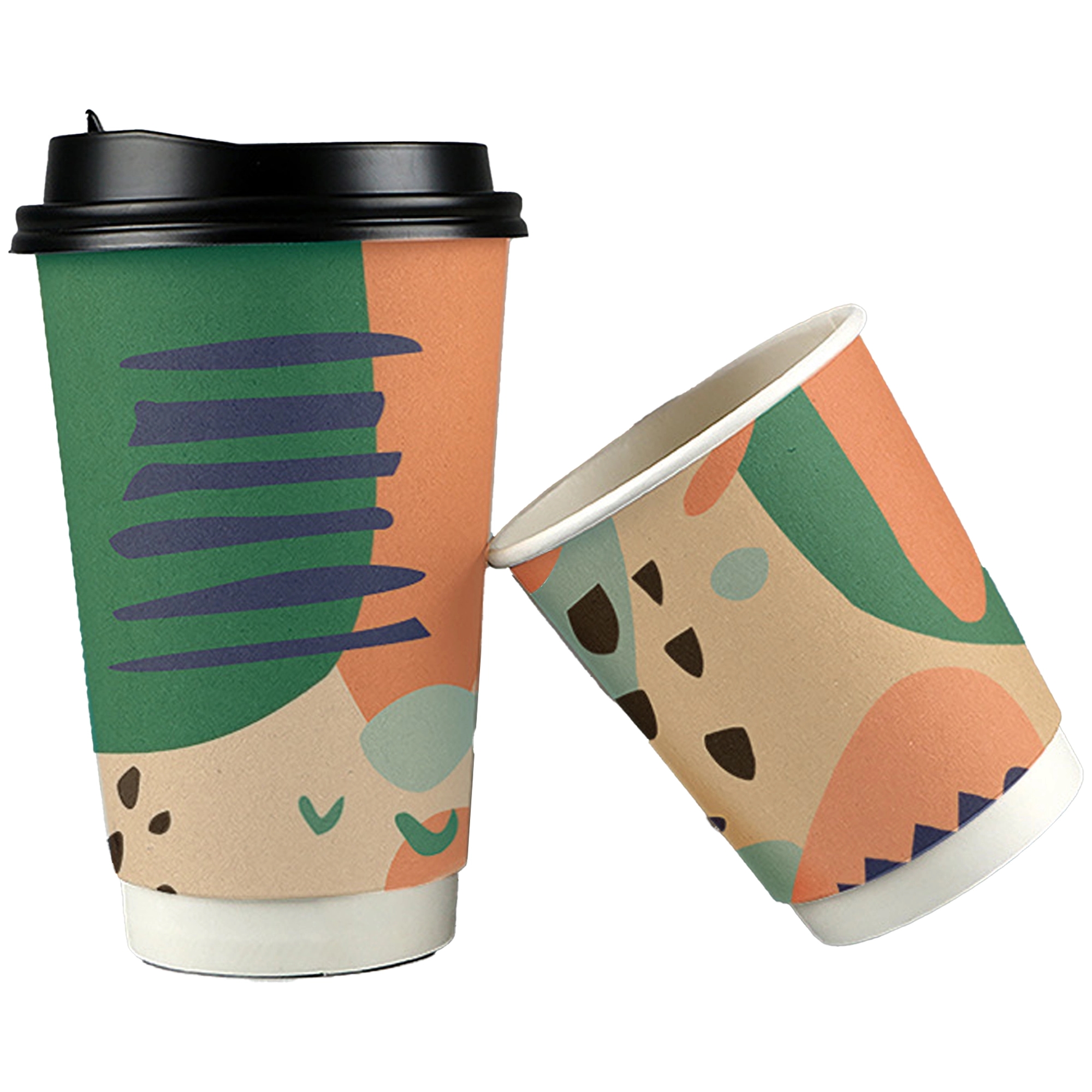 16 Oz Double-Walled Coffee Paper Cups With Lid MOQ 500pcs 1