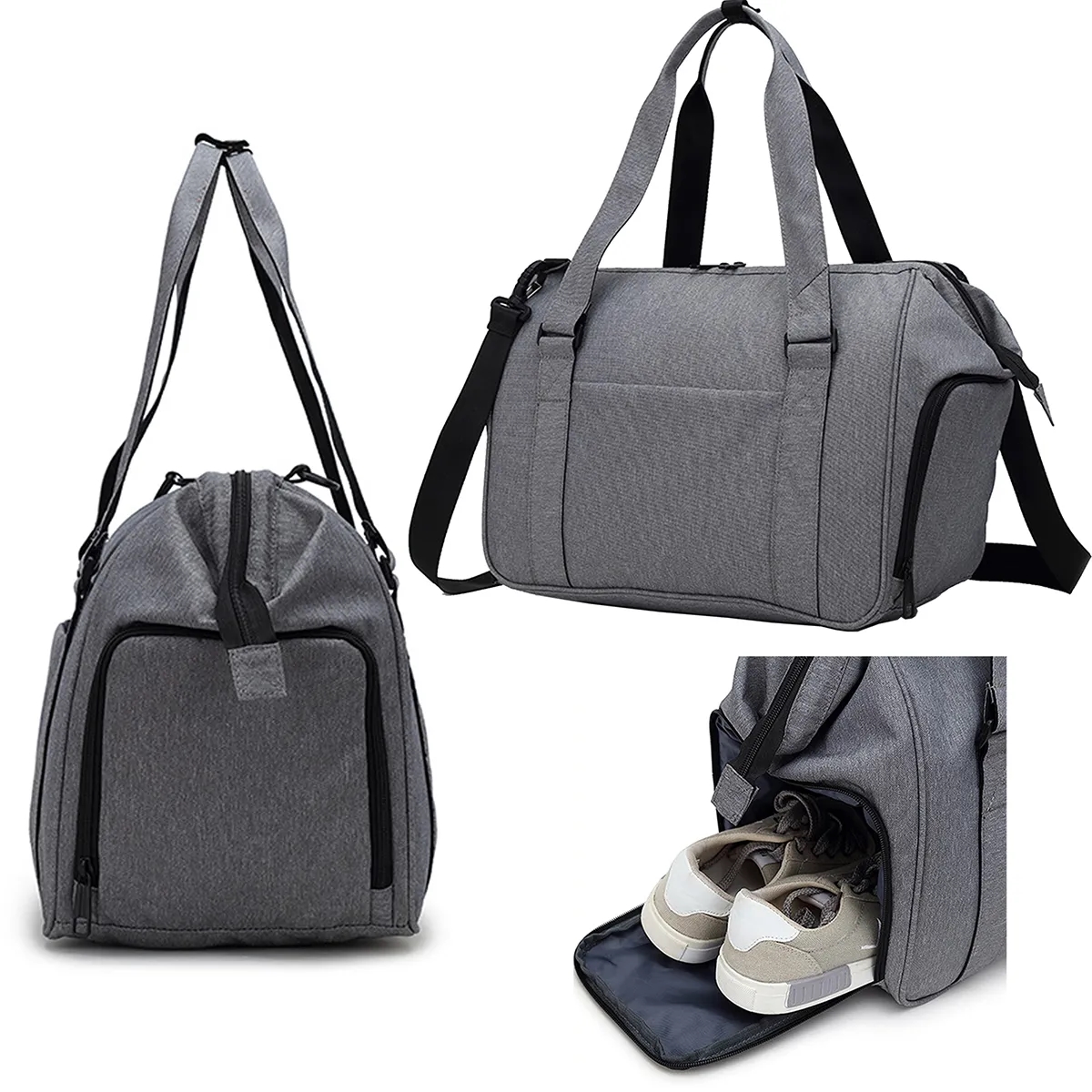 Weekender Airplane Duffel Bags Luggage With Shoe Compartment 5