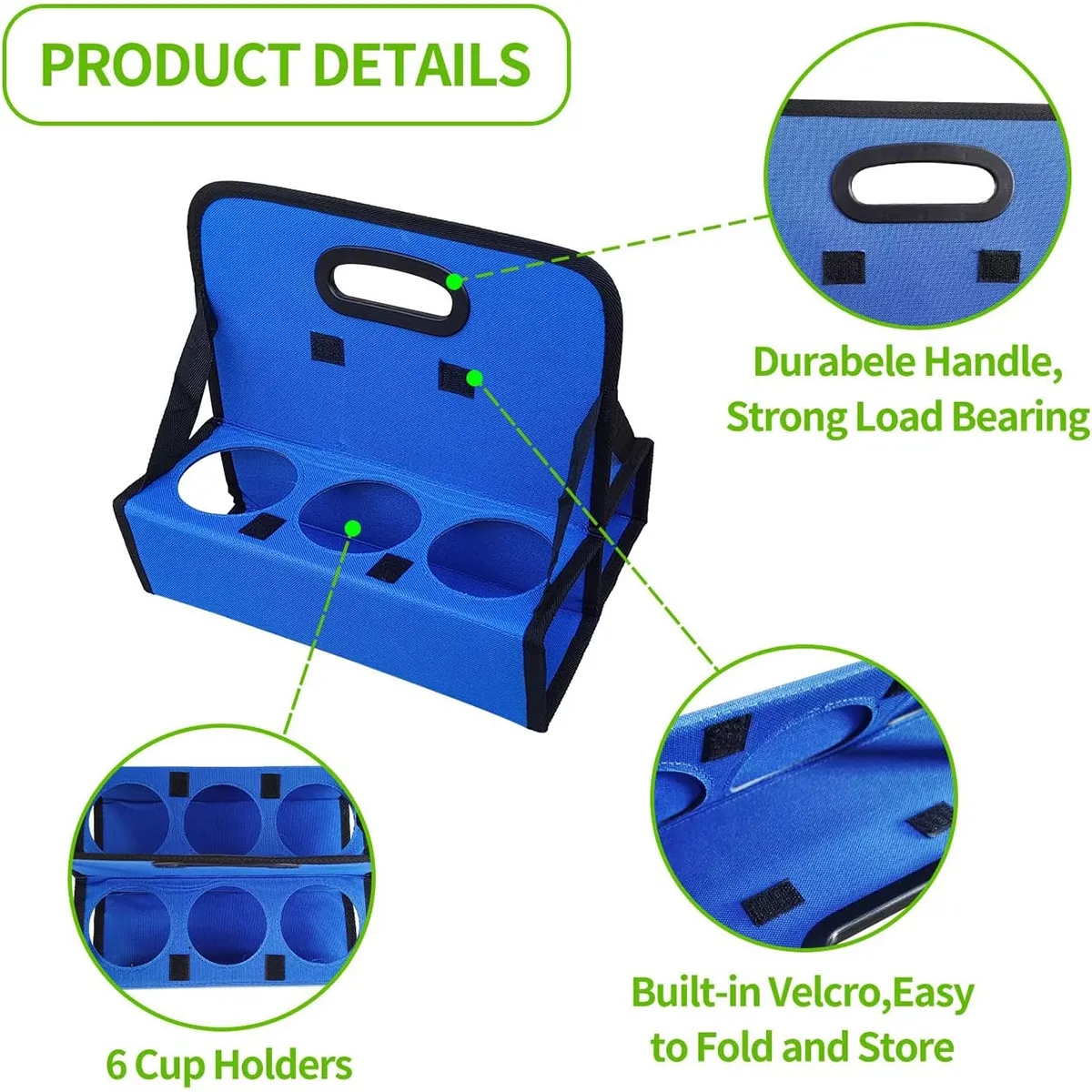6-Holes Portable Reusable Handle Cup Carrier 4