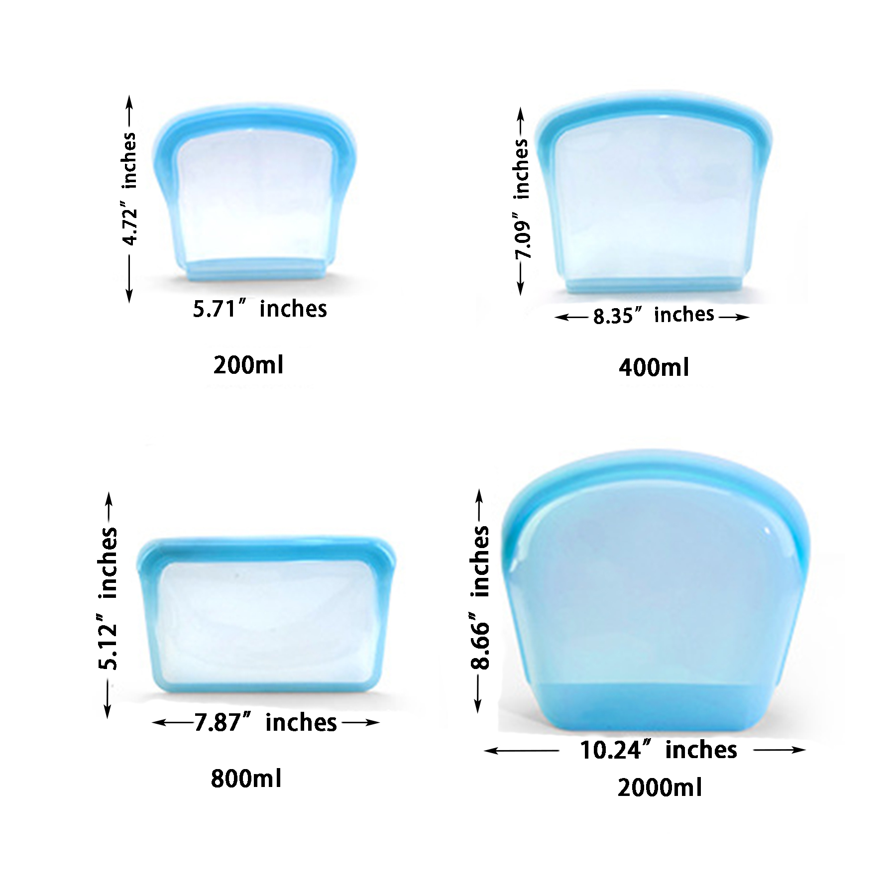  Silicone Reusable Food Storage Sandwich Bag 1