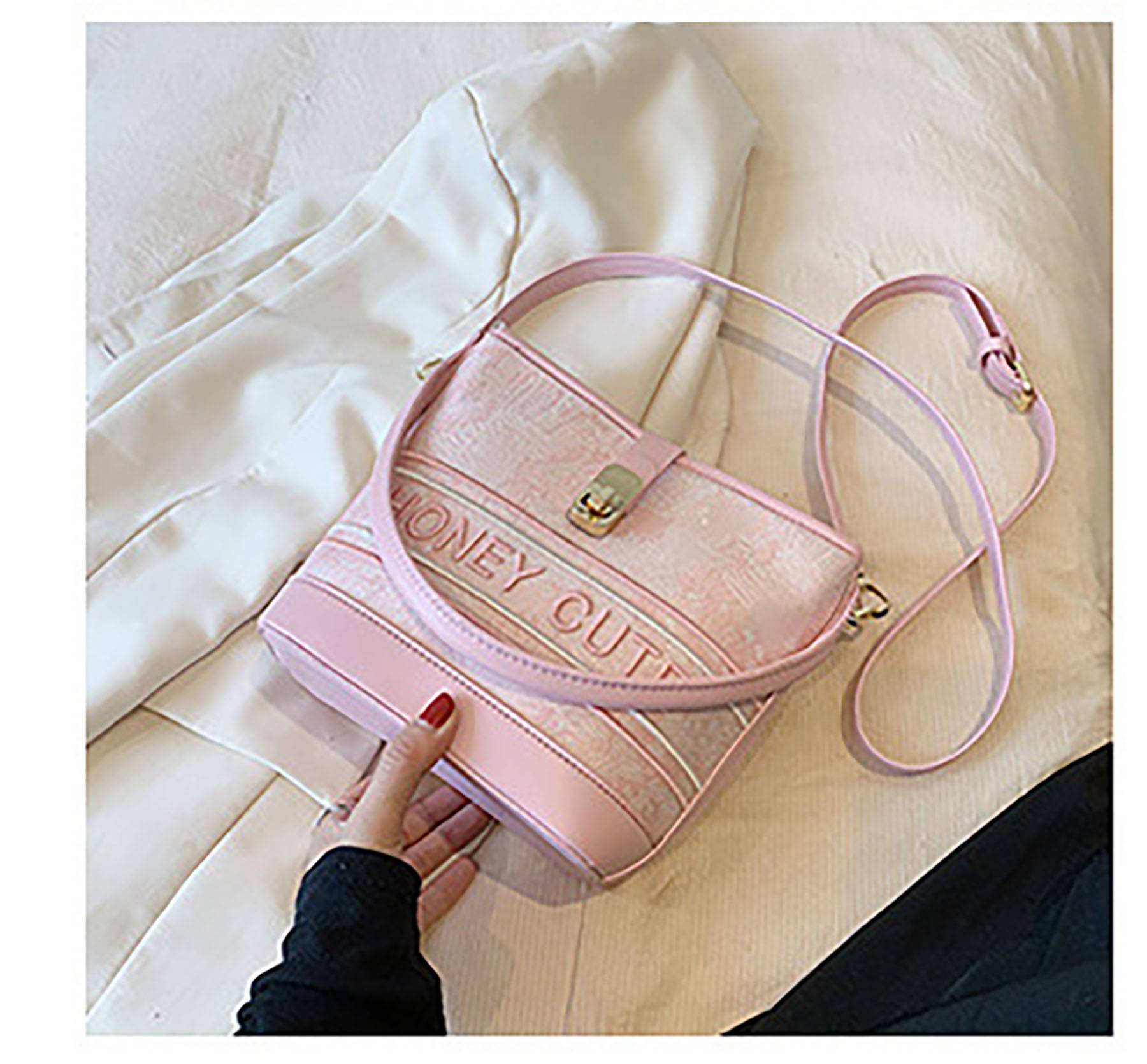 PU Leather Bucket Crossbody Bag 1