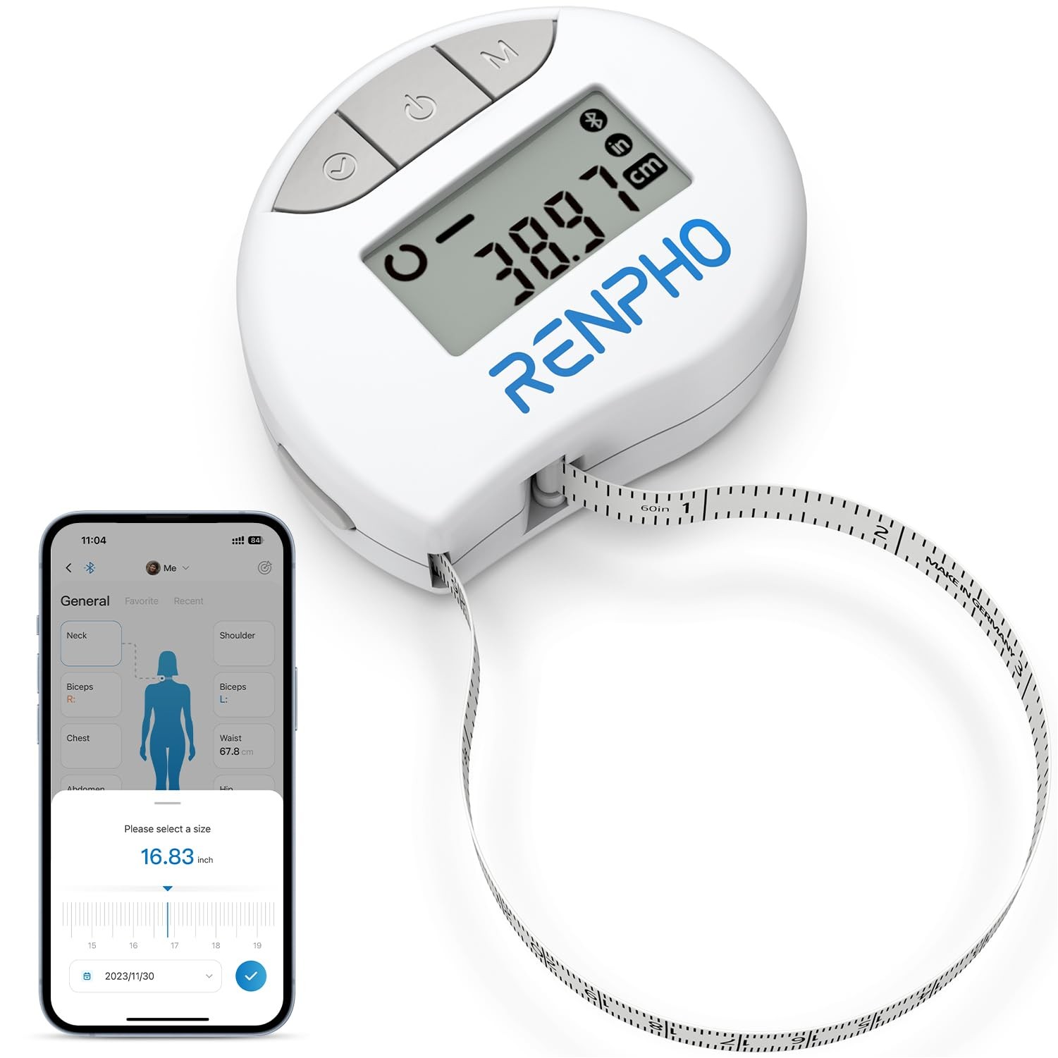 Smart Tape Measure, Body Measuring Tape for Weight Loss, Wireless Body Measurement Tape 2
