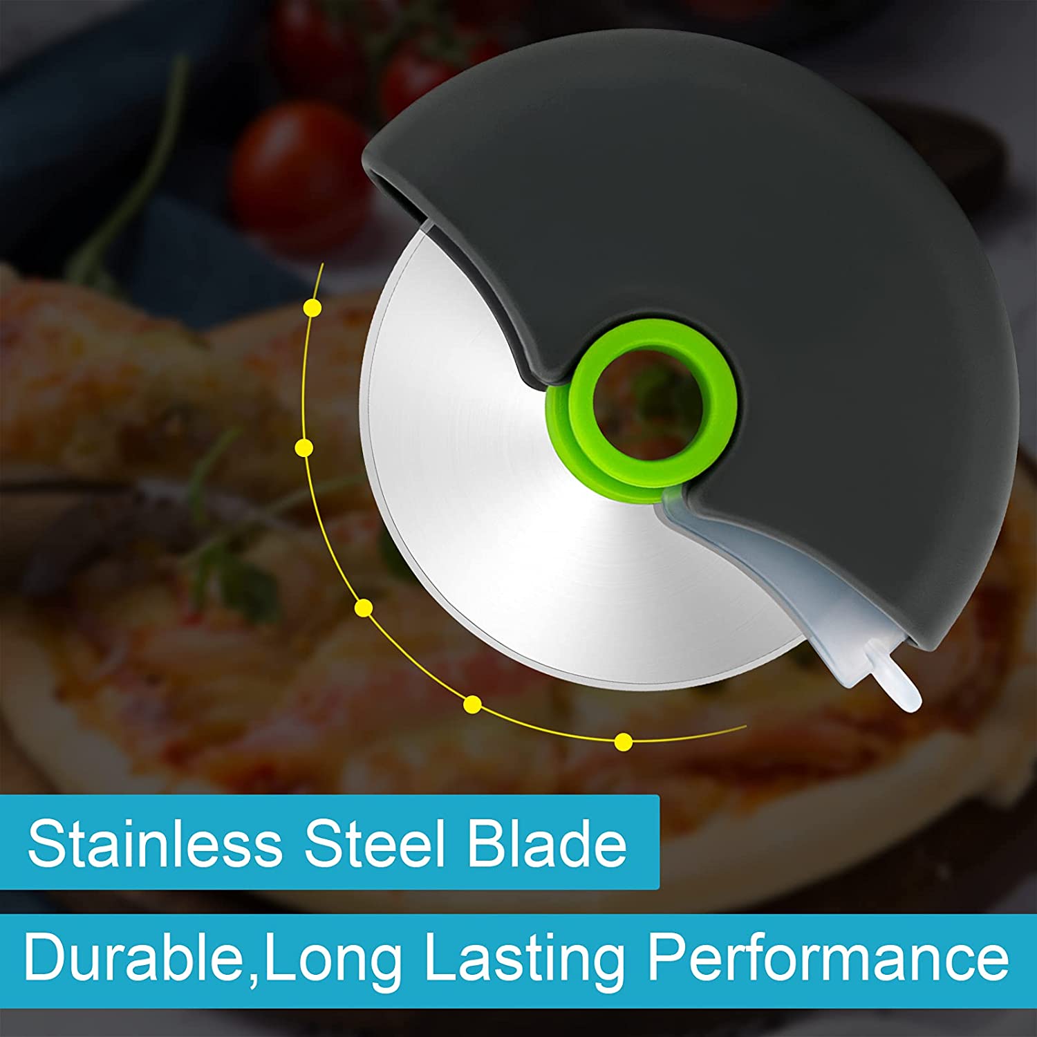 Pizza Cutter w/ Wheel Slicer and Plastic Protective Guard 10