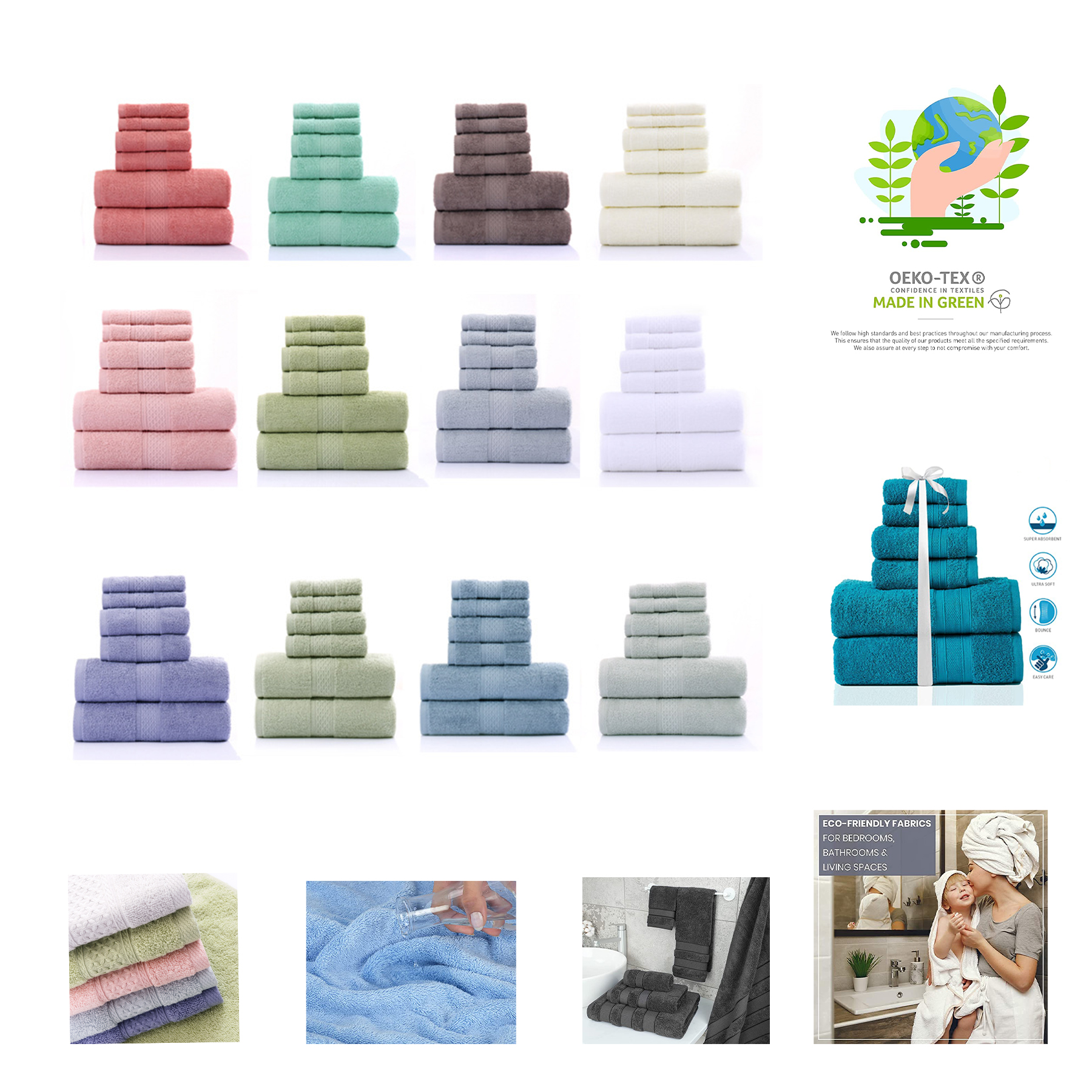 Cotton 6 Piece Towel Set 2