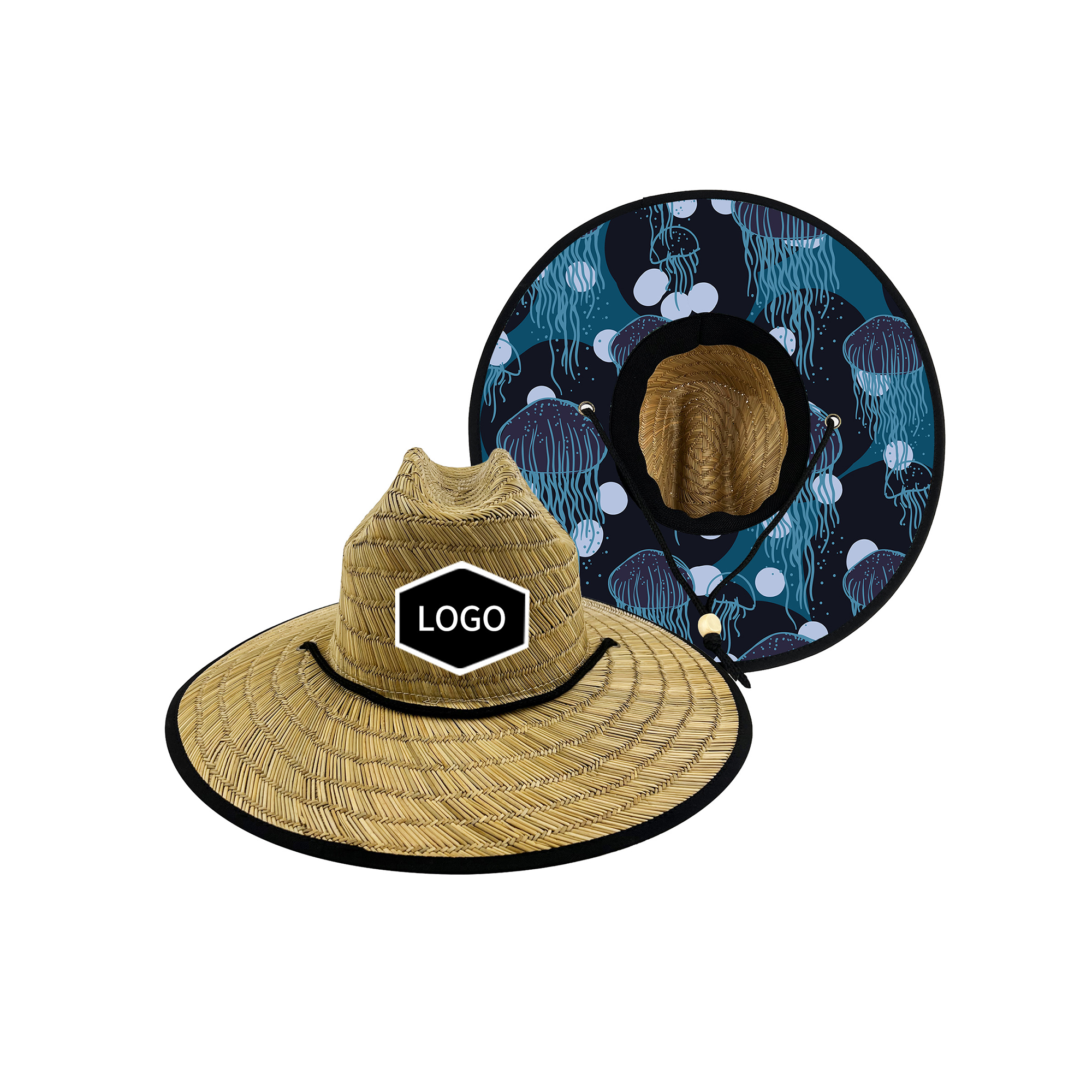 Lifeguard Sun Style Woven Grass Wide Brim 22" 10
