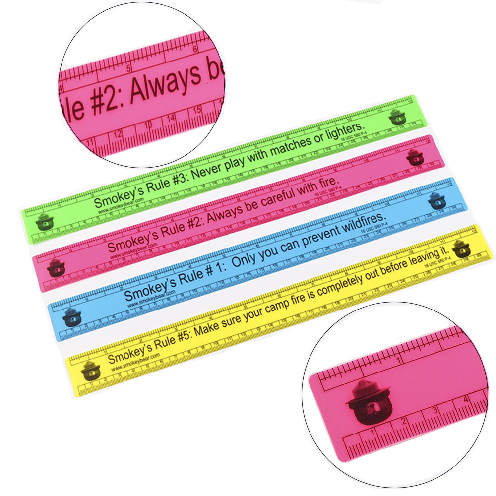 Translucent Multicolor Imprinted Promotional Plastic Ruler 12" 2