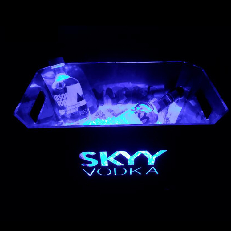 12L High-capacity Acrylic LED Lighted Ice Bucket / Handling Hole 2