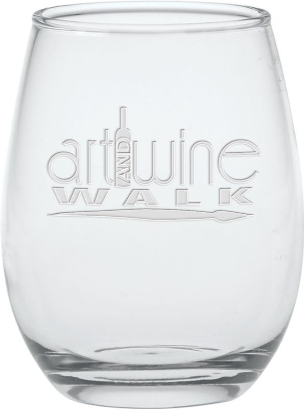 12 oz. Stemless Wine Glass - Deep Etched 6
