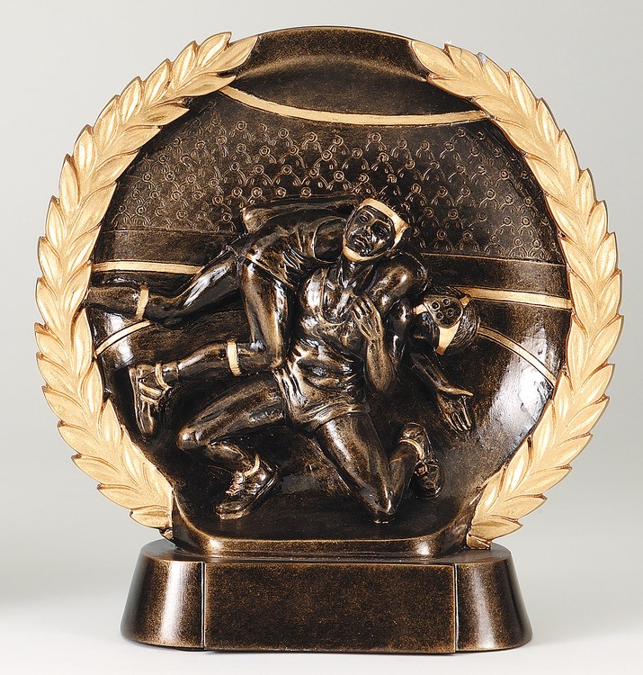Wrestling High Relief Circular Plate Award 1