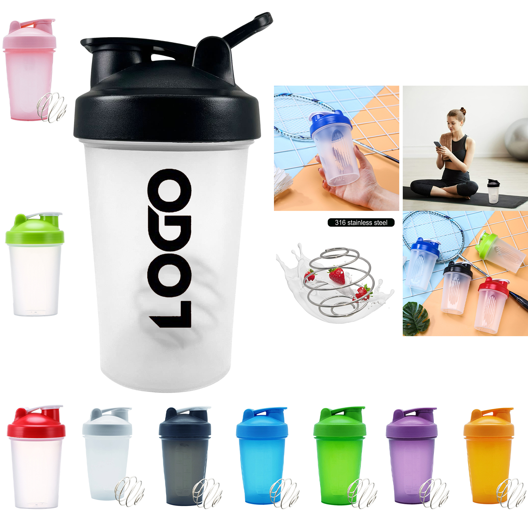 Protein Shaker Bottle