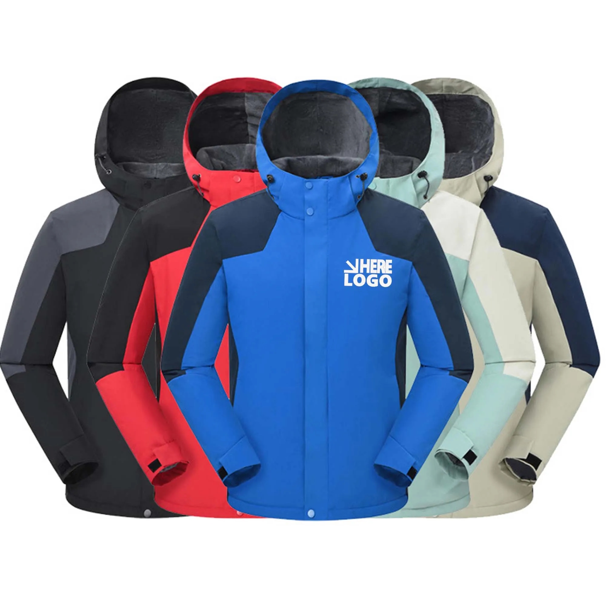 Hooded Windbreaker Flecee Lined Jacket