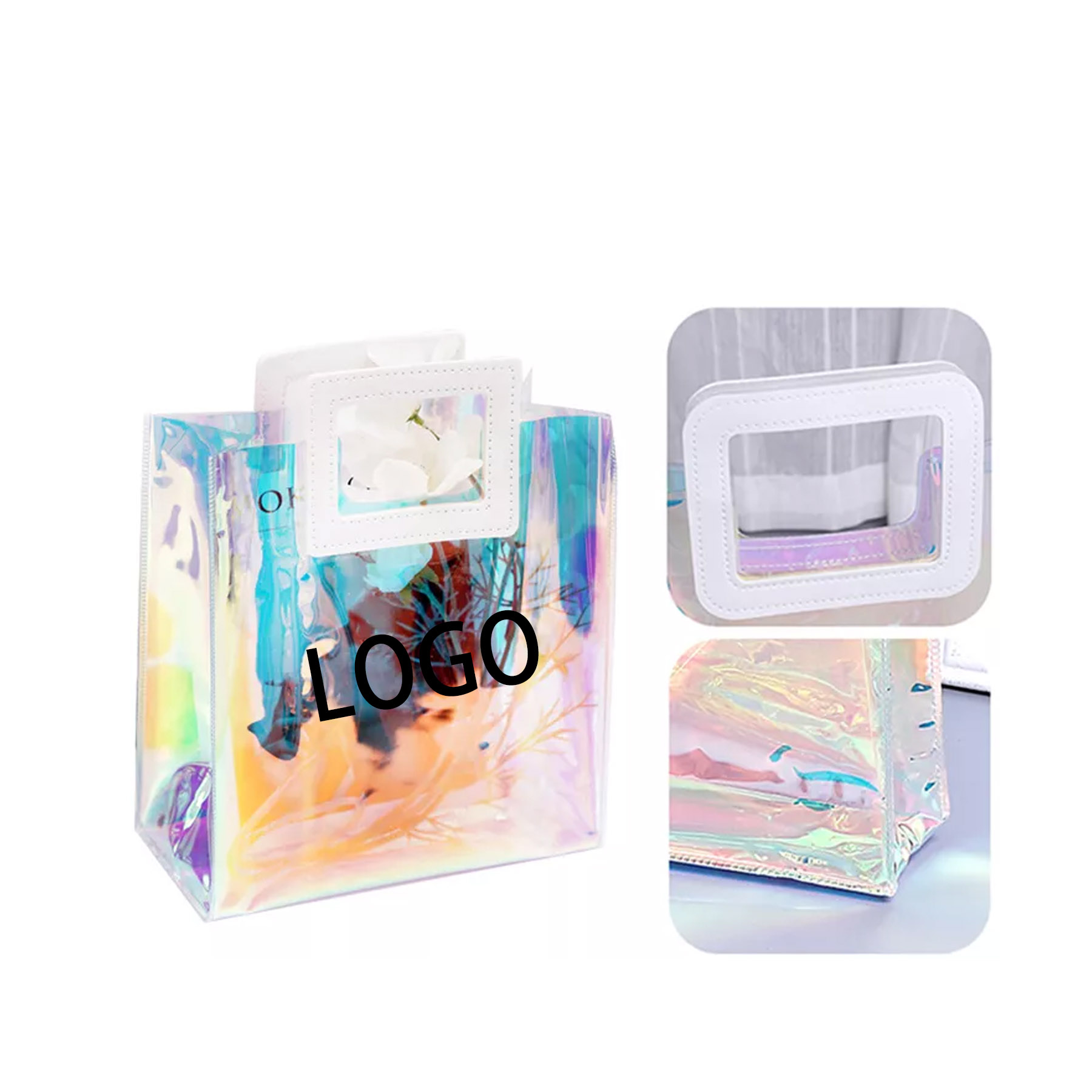 Clear Transparent Laser PVC Shopping Bag Tote 1