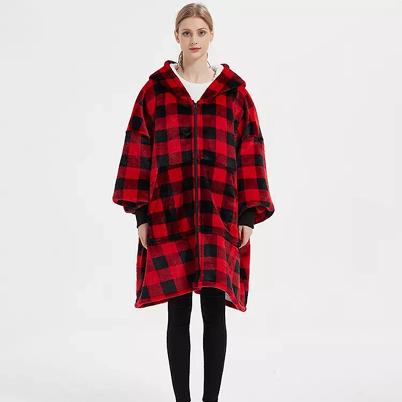 Oversized Microfiber & Sherpa Wearable Blanket, custom hoodie or sweatshirt with logo imprint 7
