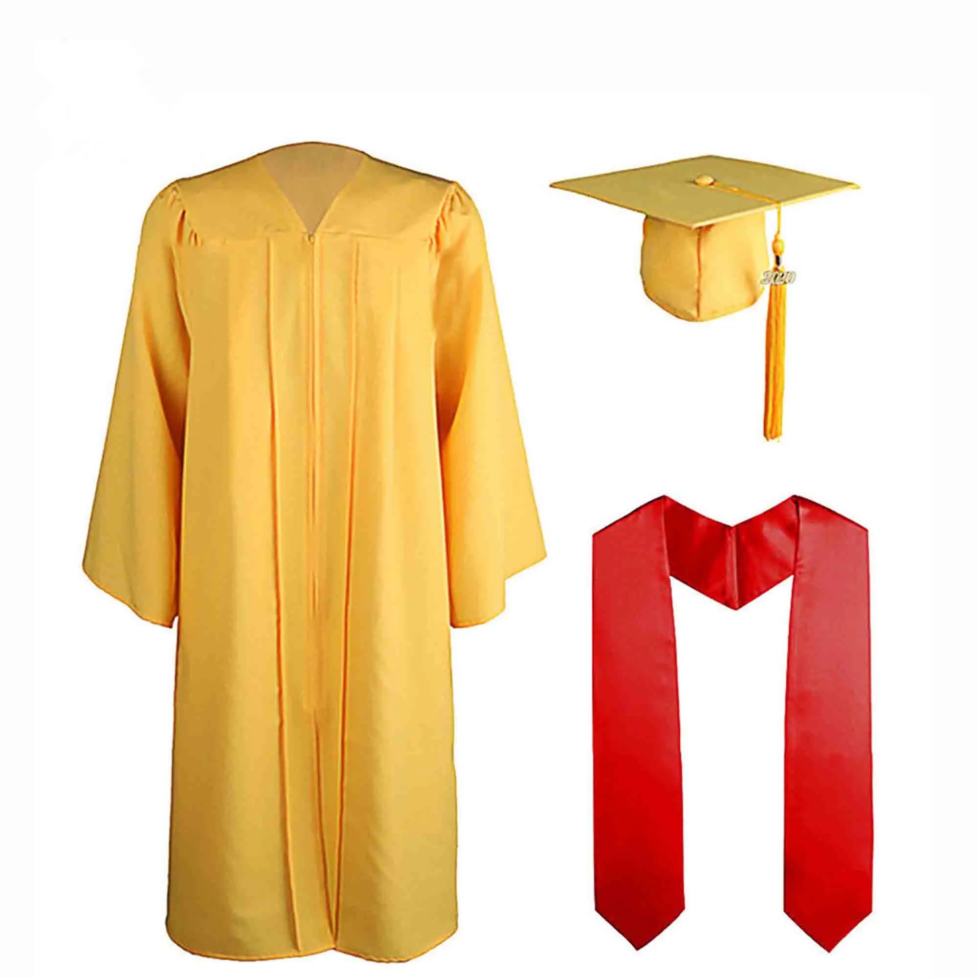 Matte Graduation Gown Cap Tassel and Stole Set 2