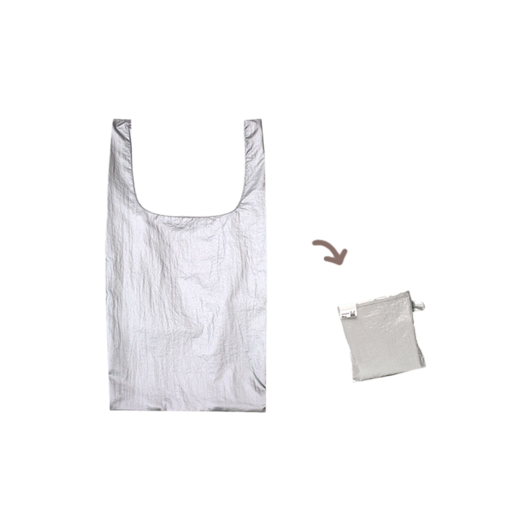 Small Folding Tote Bag in Rare Metallic Color 5