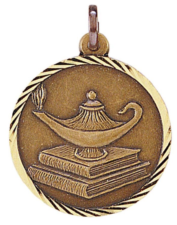 Lamp of Knowledge Sunray Medal, 1 1/4" 2