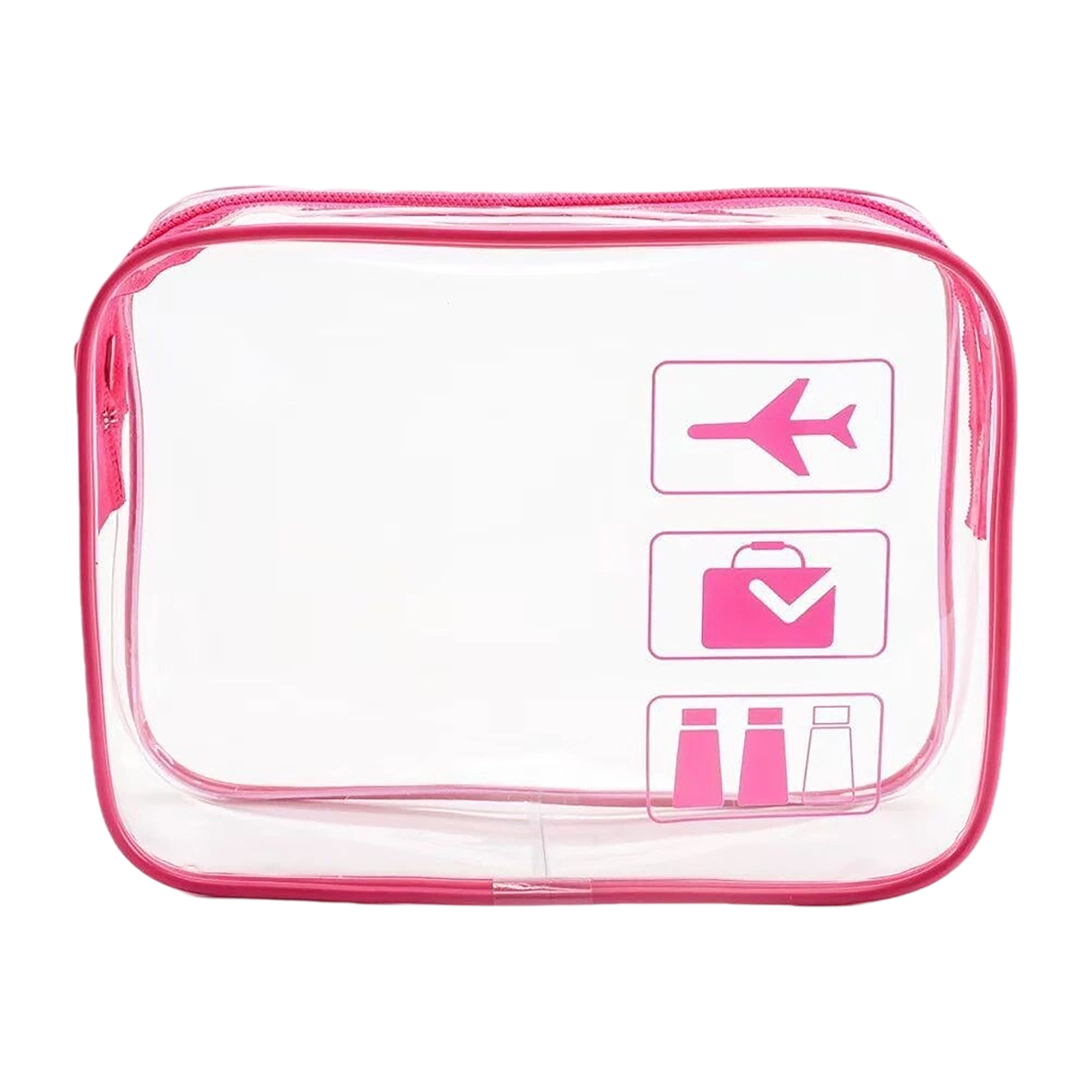 PVC Transparent Cosmetic Bag With Zipper Closure 7.1" Length 8