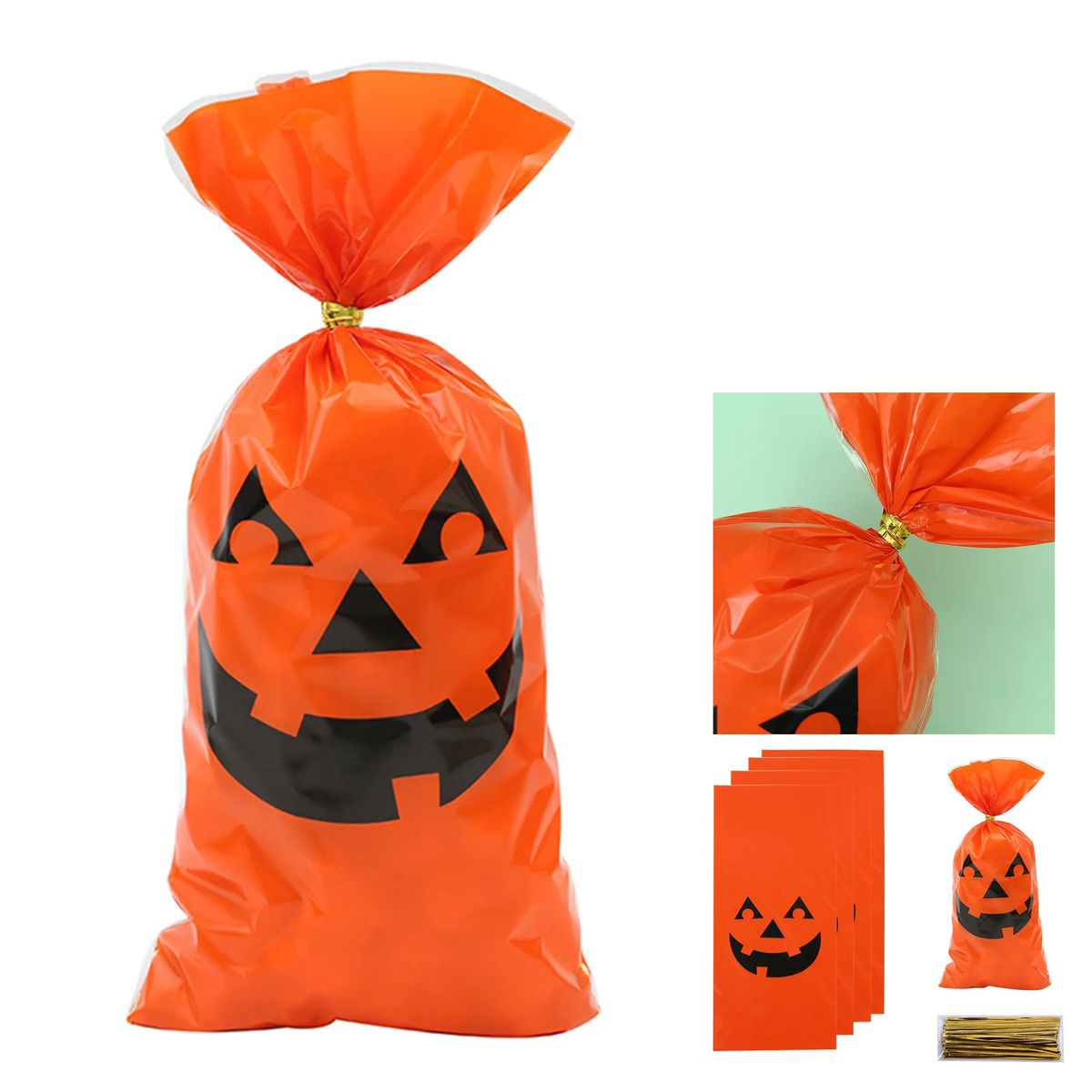 Halloween Pumpkin Packaging Bag for Party Treats 3