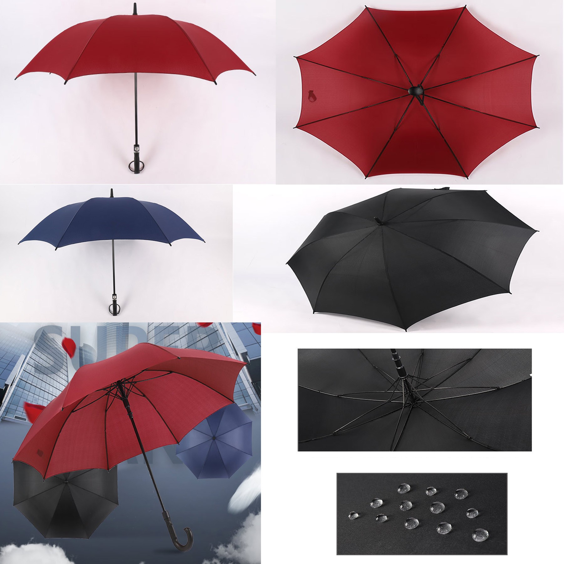 48" Arc Golf Umbrella Large Business Umbrella Long Handle Umbrella 3