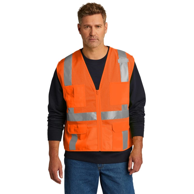 CornerStone ANSI 107 Class 2 Mesh Six-Pocket Zippered Vest. 7