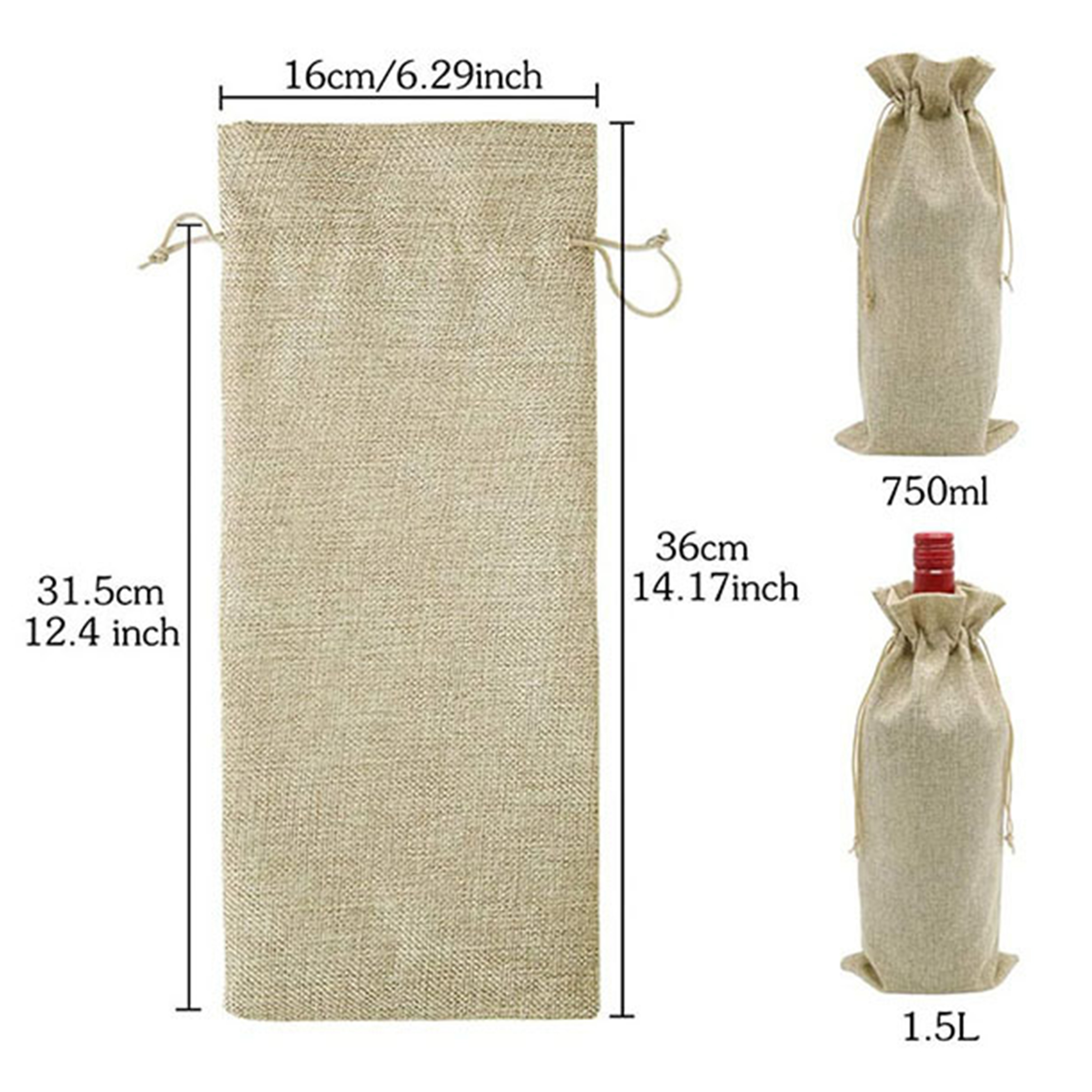 Jute Gift Wine Bag 6