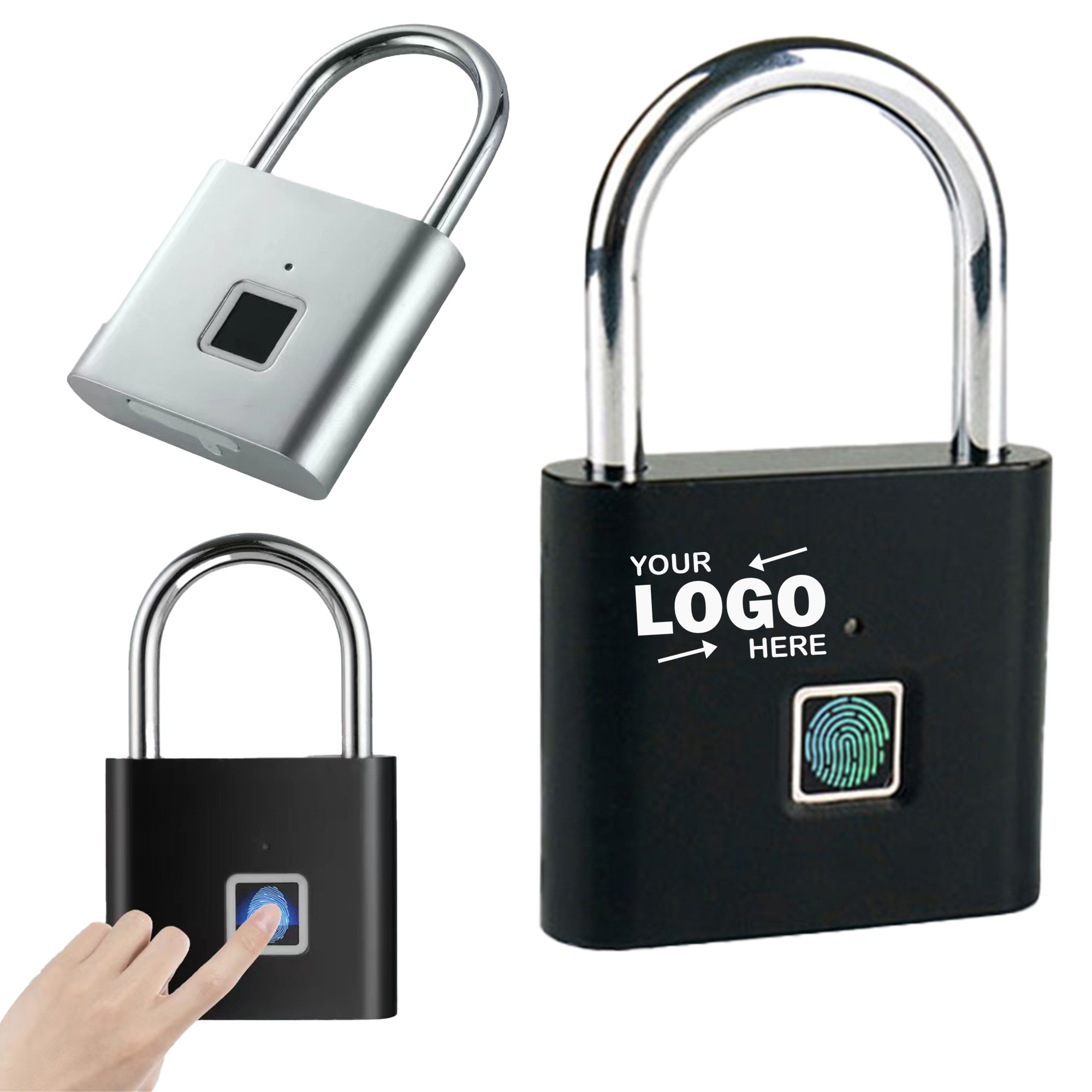 Portable Rechargeable Fingerprint Unlock Metal Padlock 2