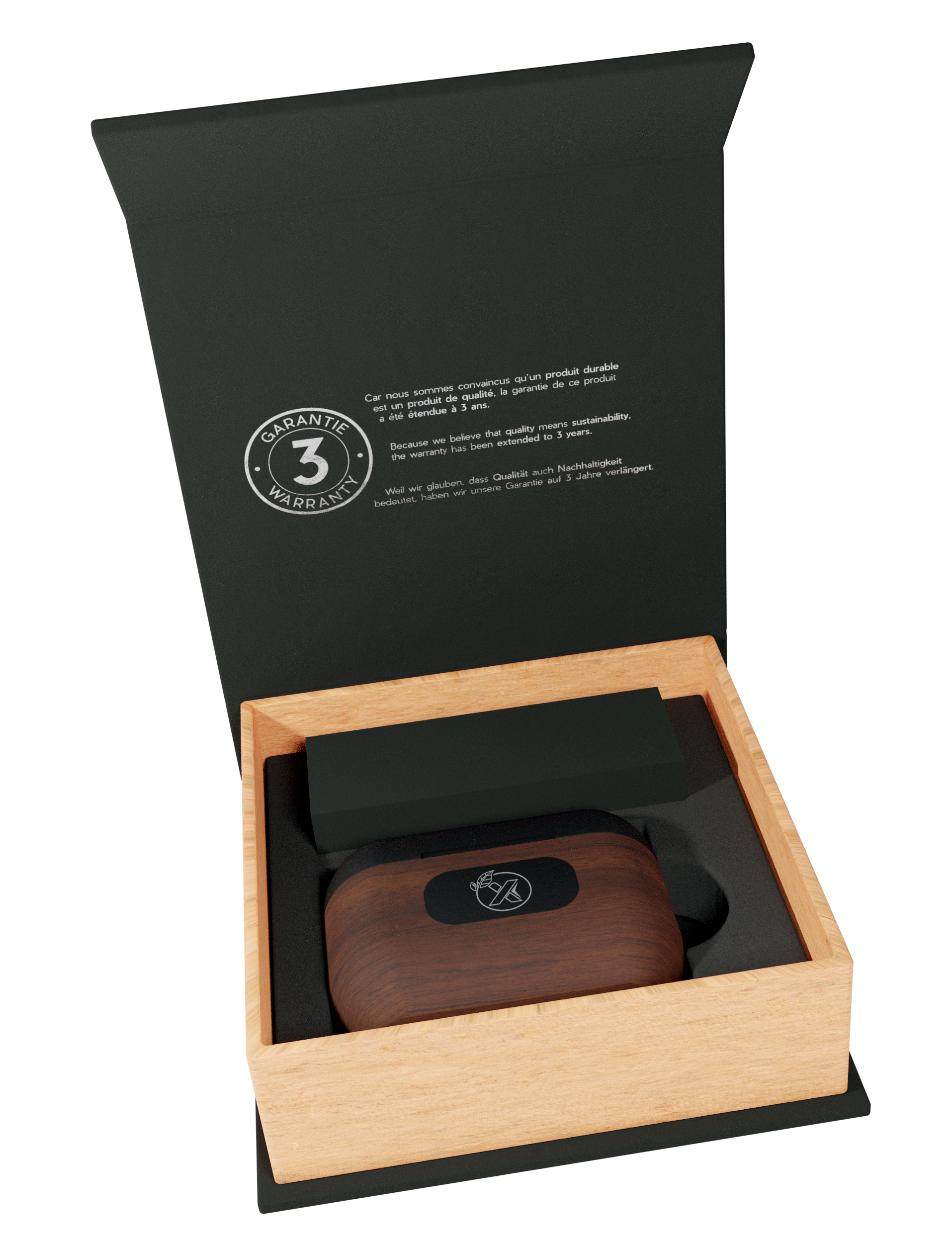 SCX Innovative Design™ Walnut Wood Wireless Earbuds and Charging Case 3