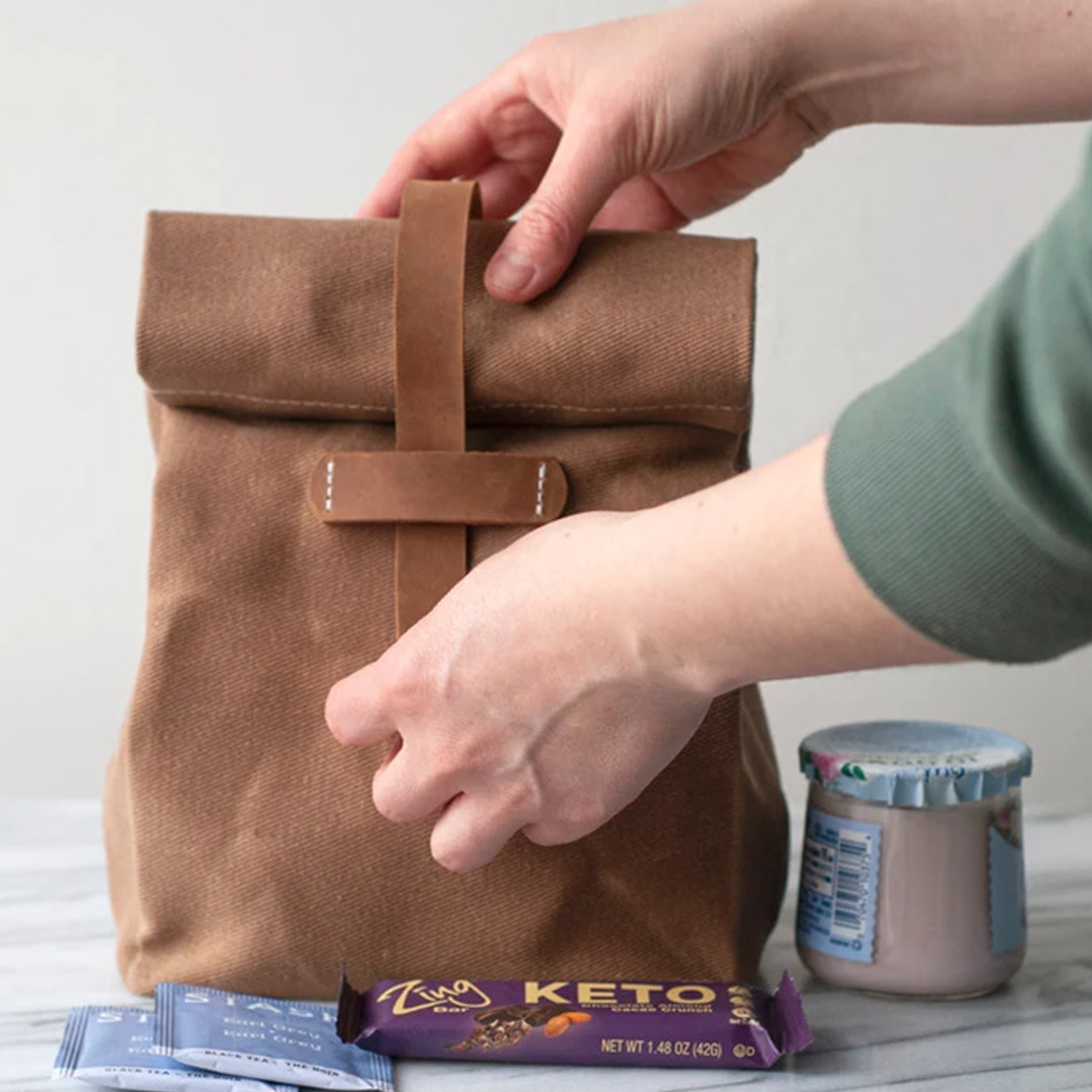 Handheld Canvas Convenience Bag, custom tote bag with logo imprint 5