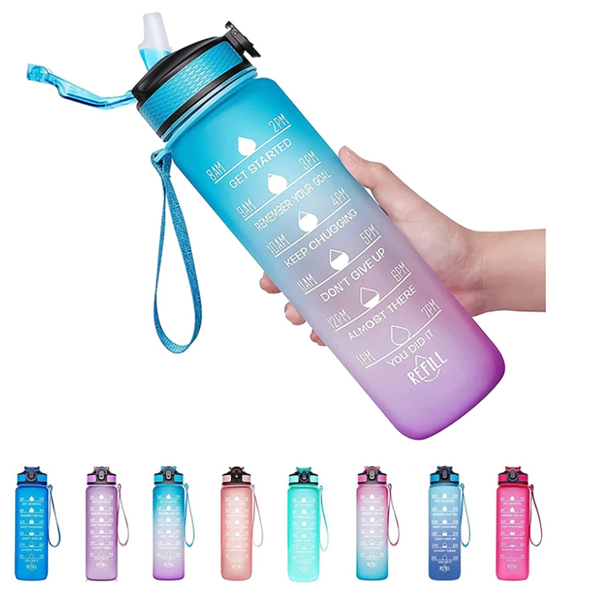 32Oz Motivational Water Bottle With Time Marker 2