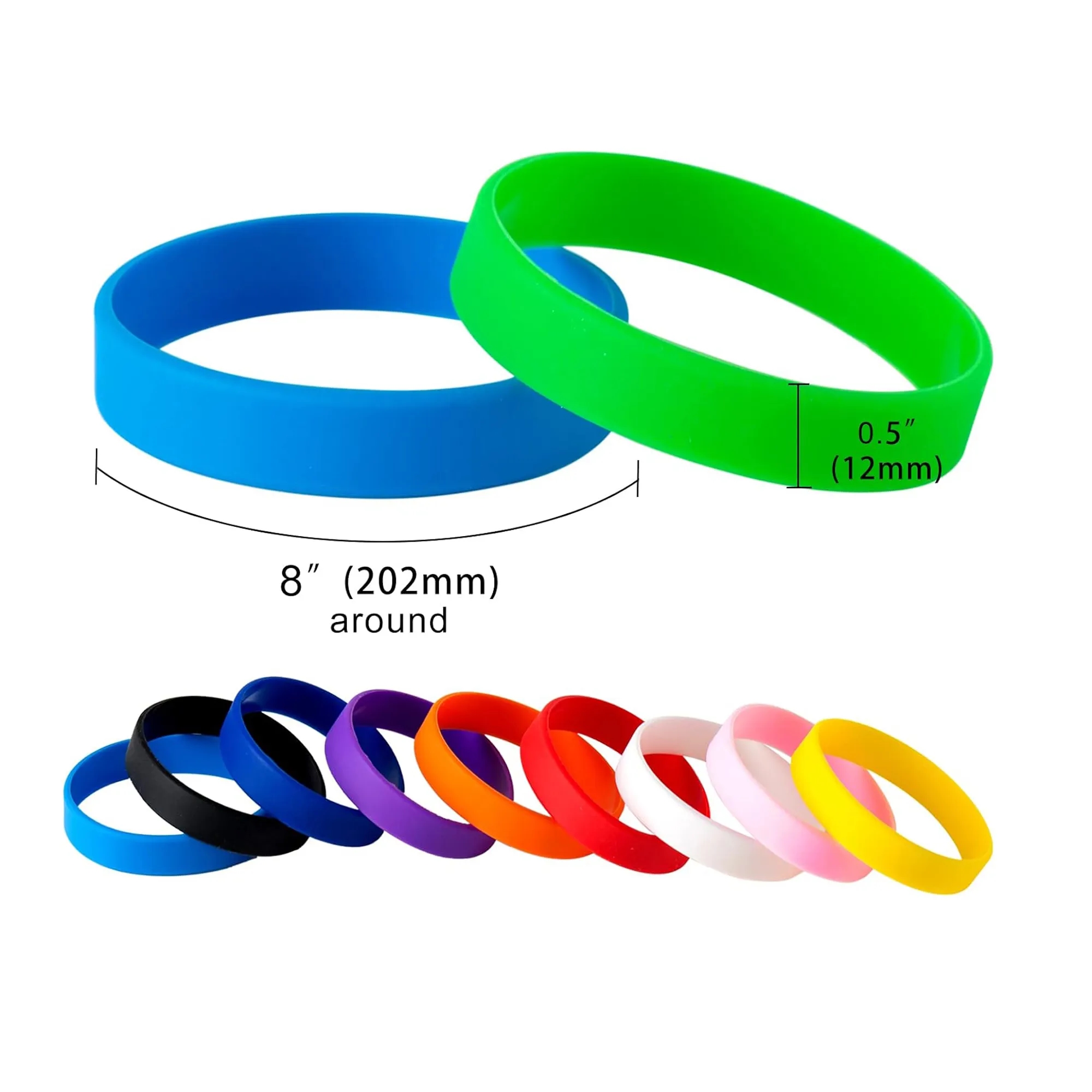 Rubber Bracelets Colored Blank Silicone Wristbands 3