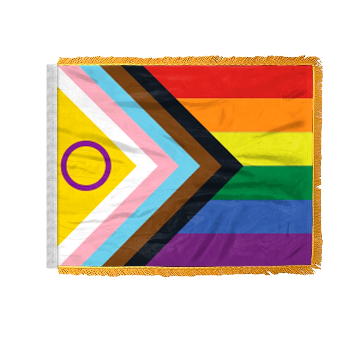 4" x 6" 1 ply wPoly Intersex Progressive Pride Antenna Flag 2
