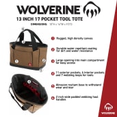 Wolverine 13" 17-Pocket Tool Tote 77