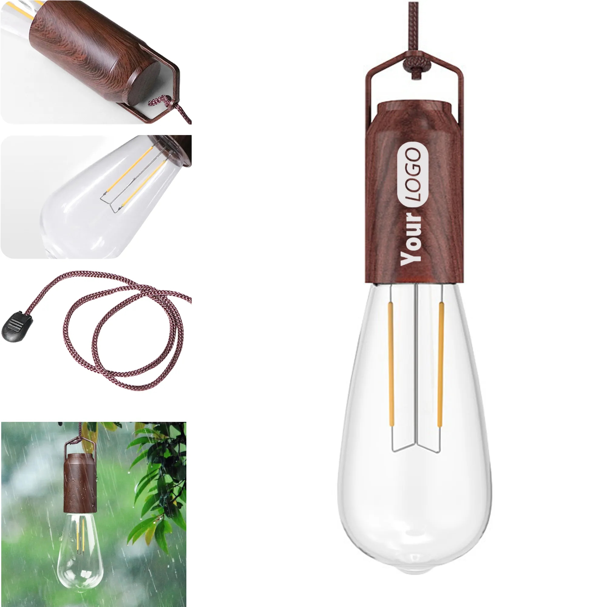 Vintage String Light Courtyard Cafe Charging Camping Tent 1