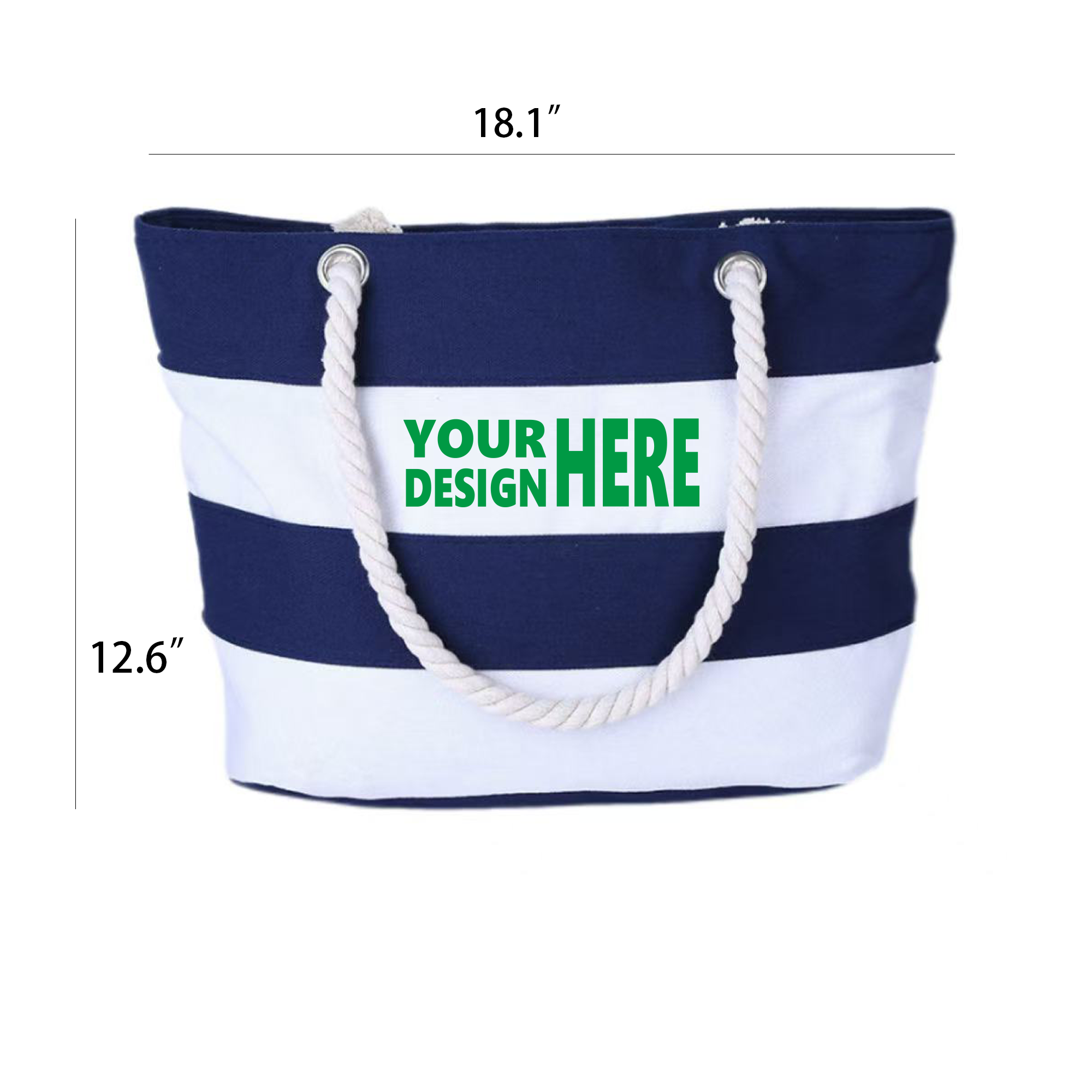 Striped Pattern Canvas Tote Bag, custom tote bag with logo imprint 3
